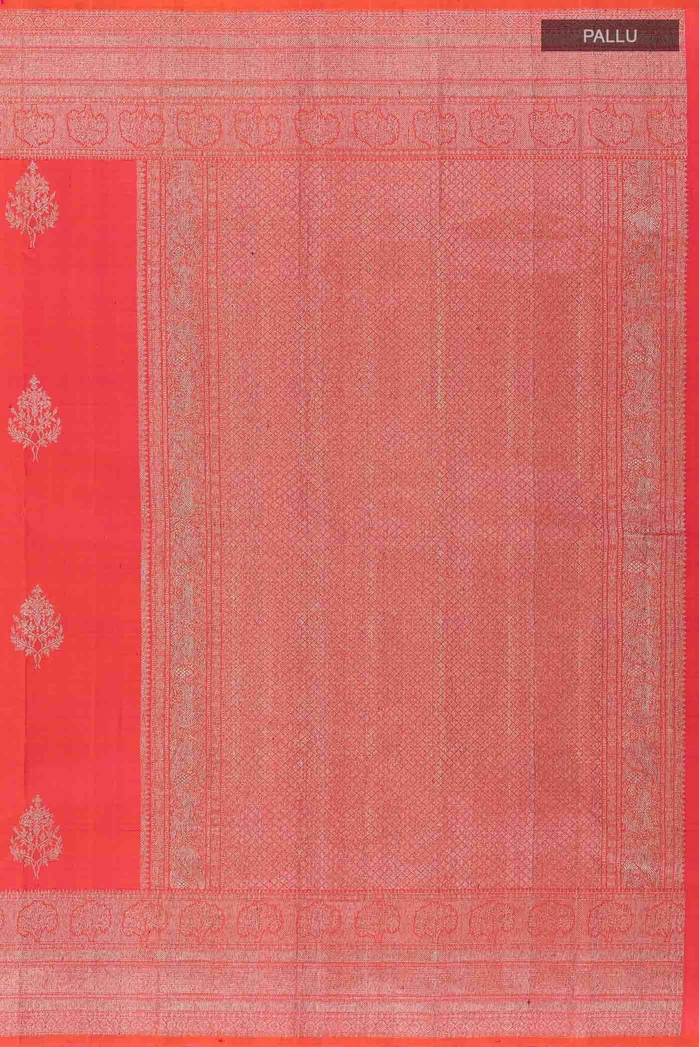 Orange Dual Tone Kanchipuram Silk Saree