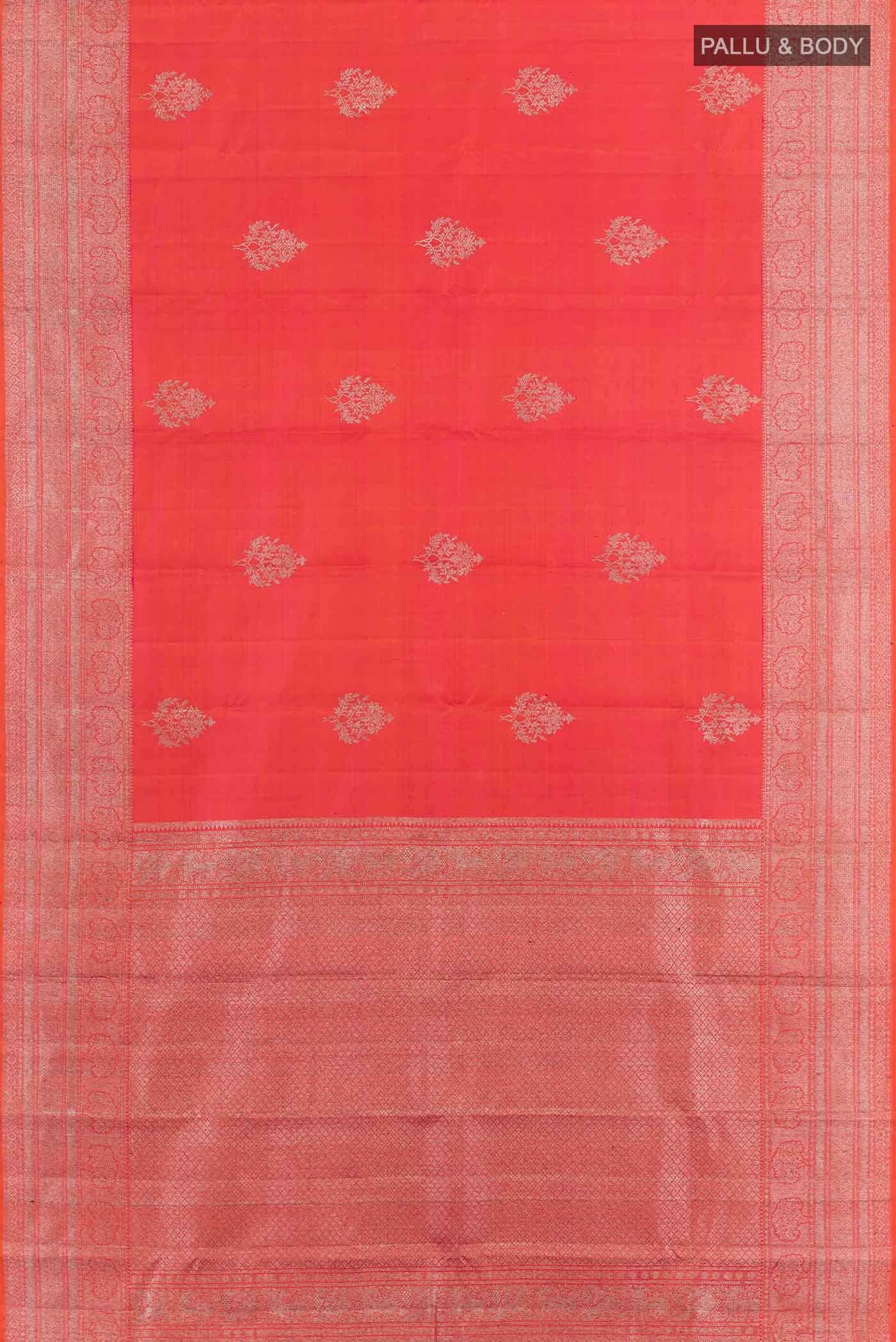 Orange Dual Tone Kanchipuram Silk Saree