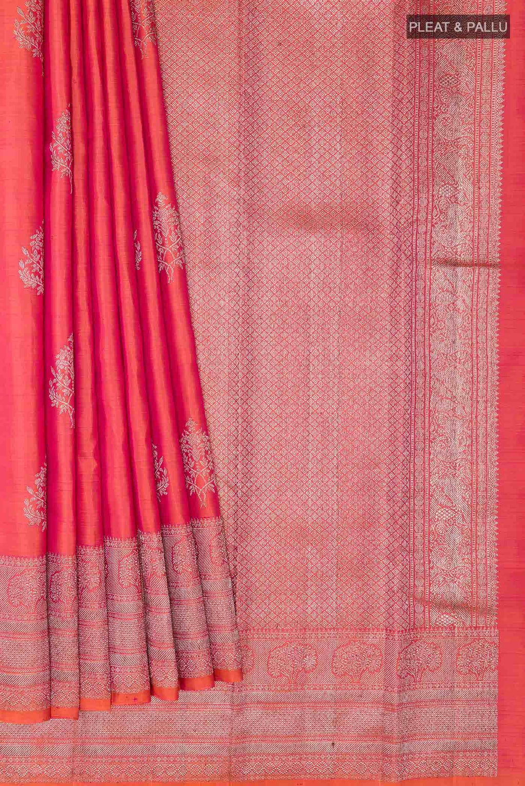 Orange Dual Tone Kanchipuram Silk Saree