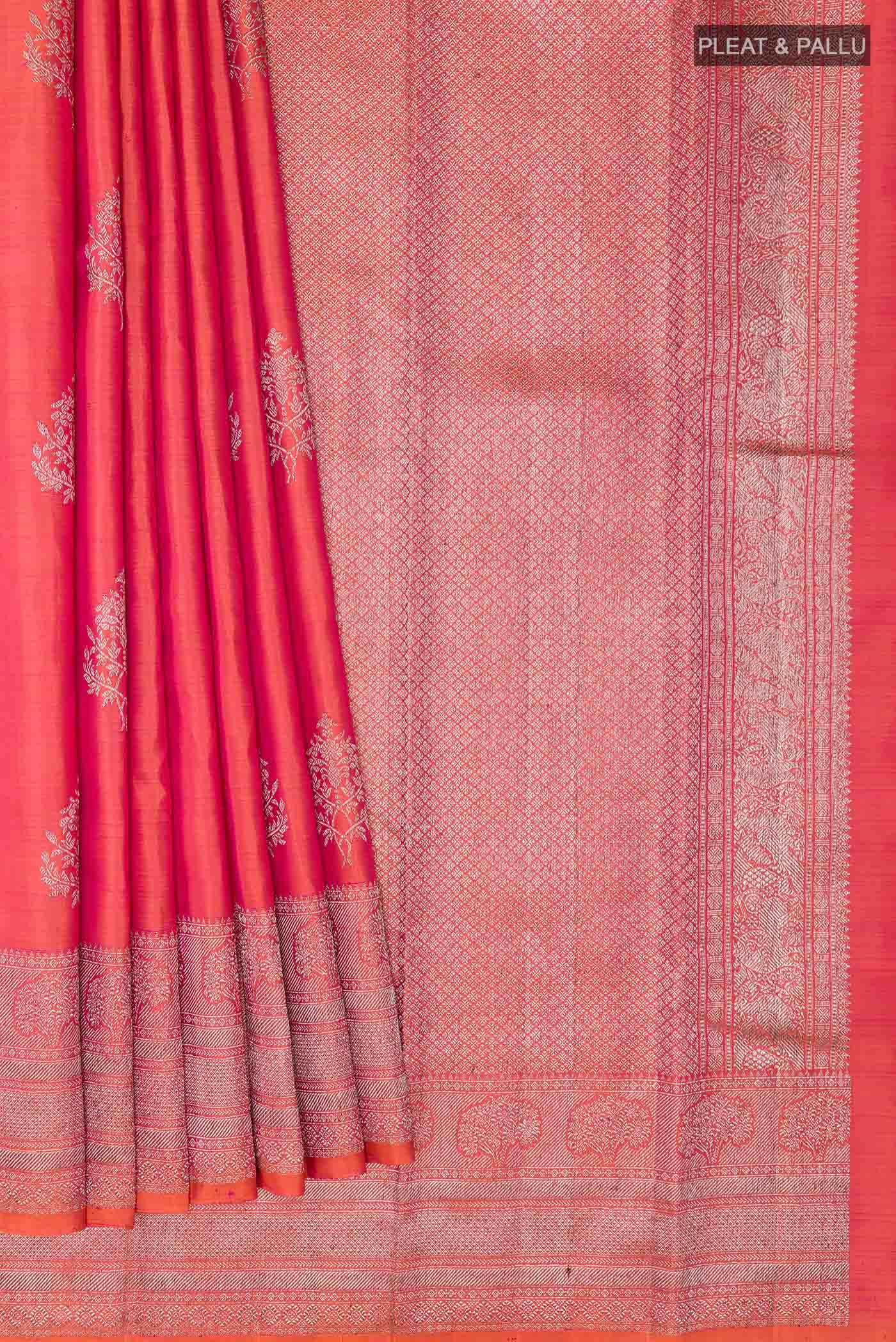 Orange Dual Tone Kanchipuram Silk Saree
