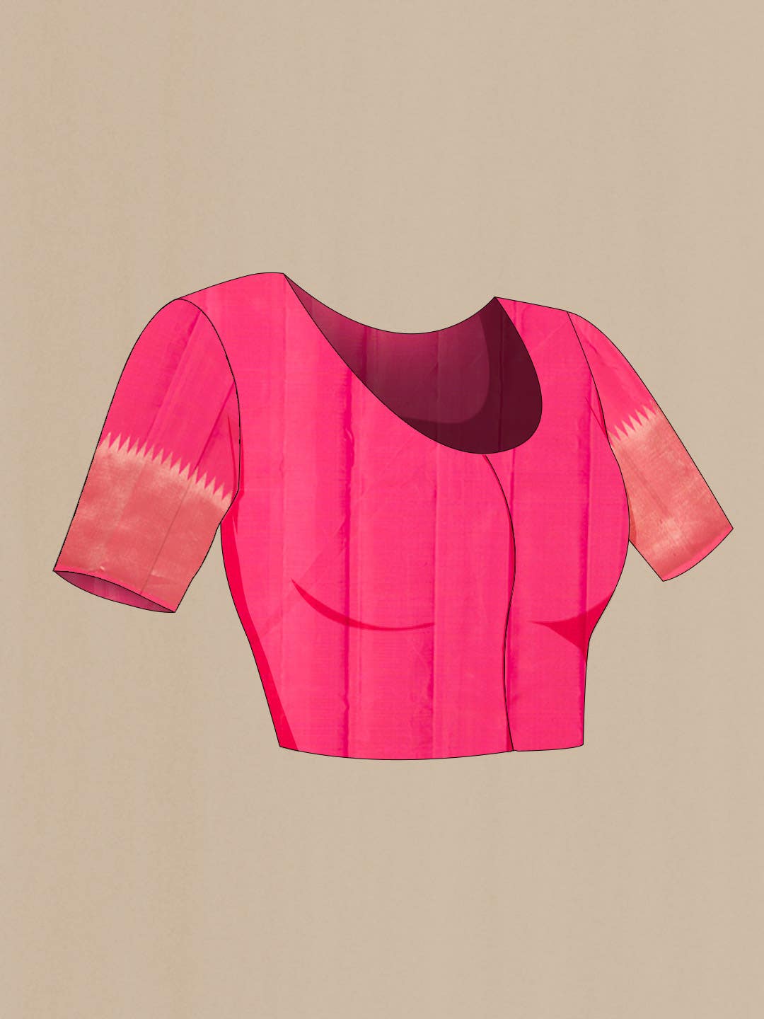 Dark Pink Kanchipuram Silk Saree