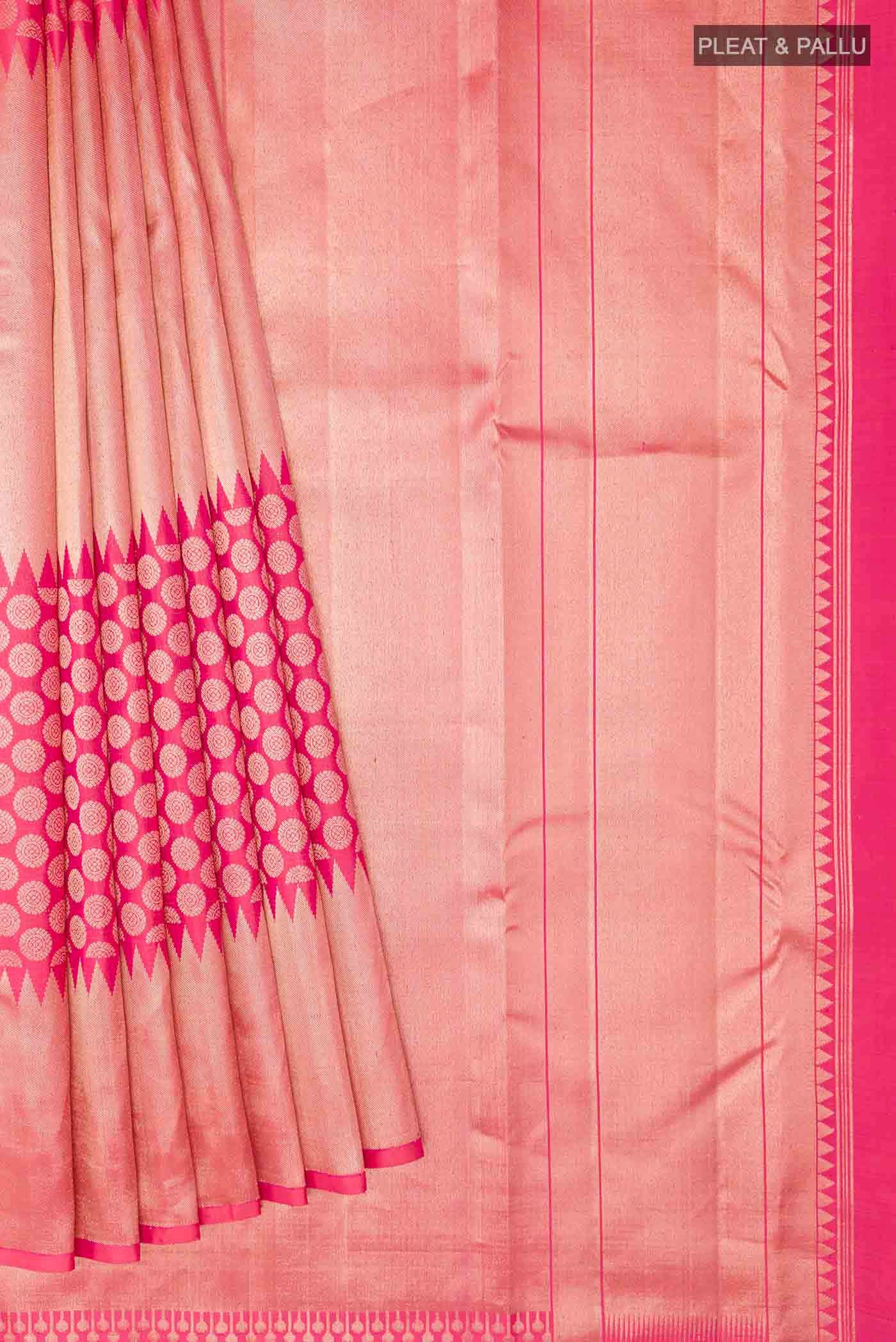 Dark Pink Kanchipuram Silk Saree