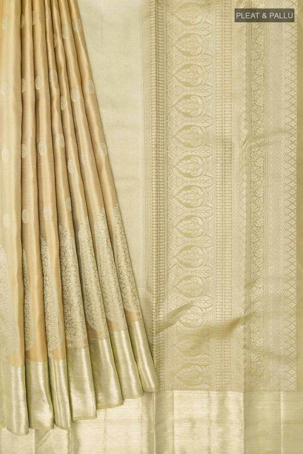 Dark Beige Kanchipuram Silk Saree