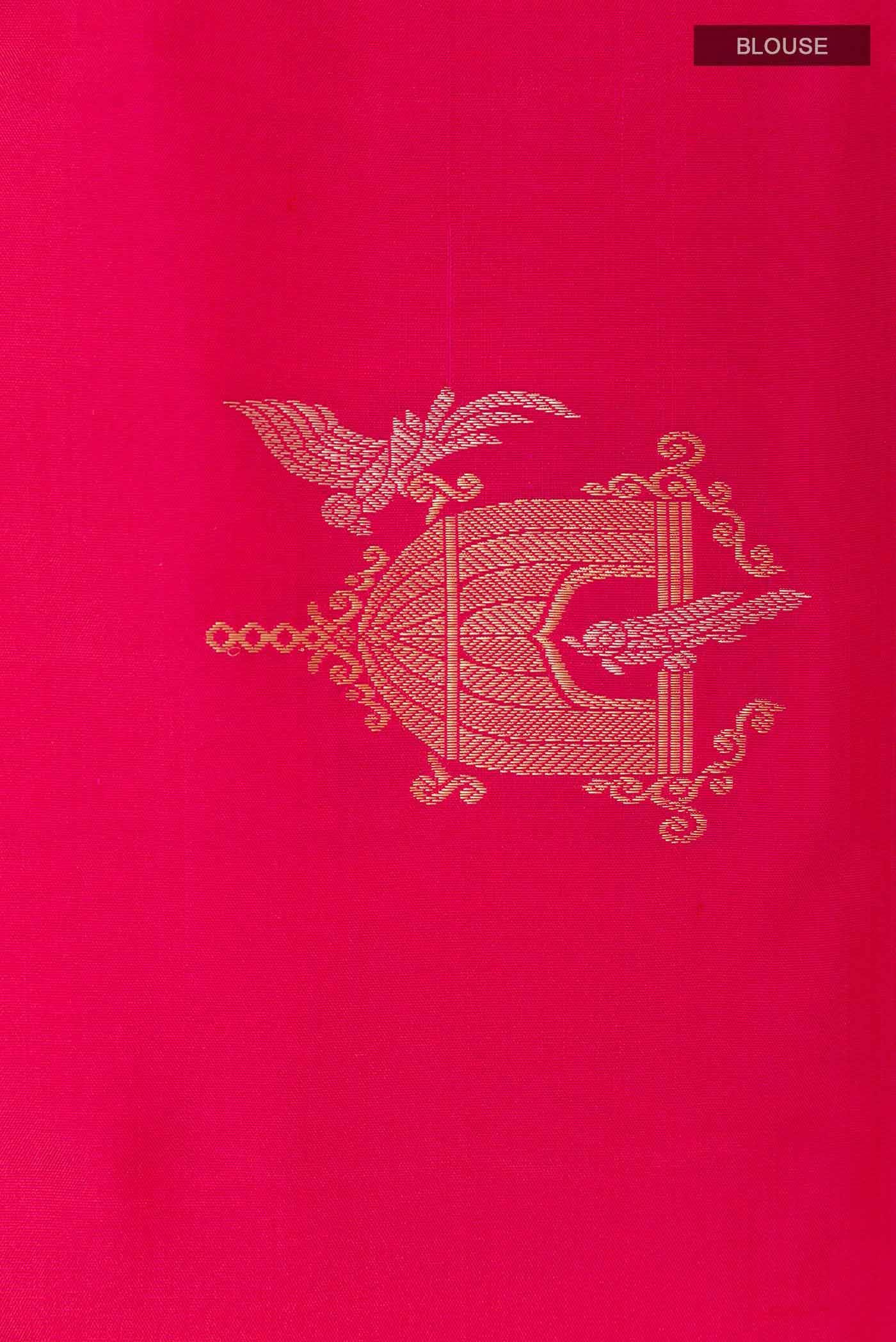 Dark Pink Dual Tone Kanchipuram Silk Saree