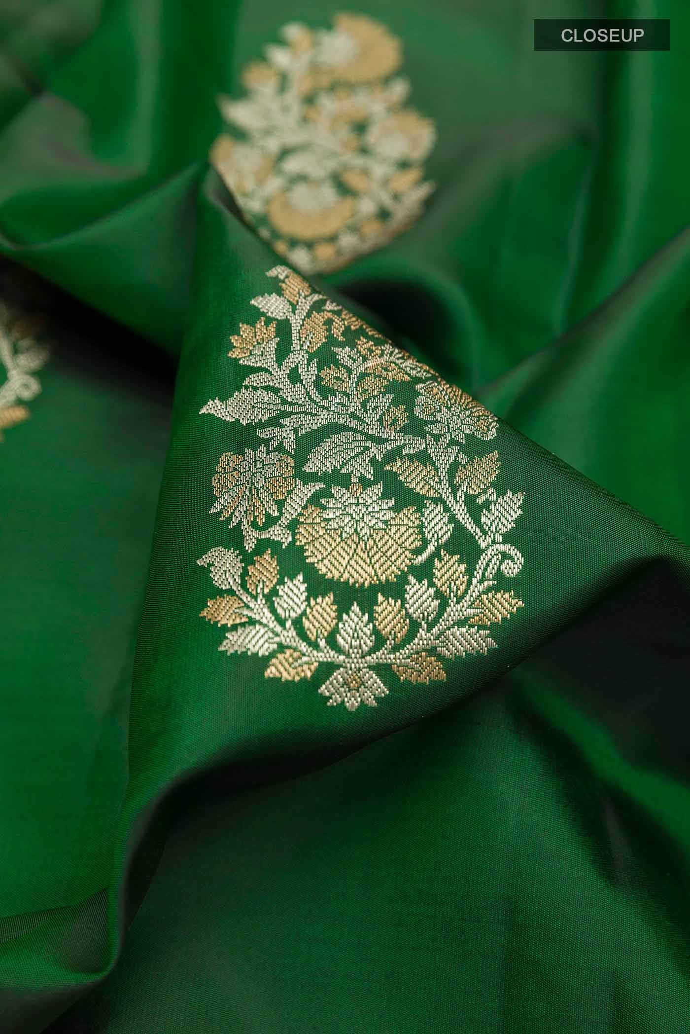Green Dual Tone Kanchipuram Silk Saree