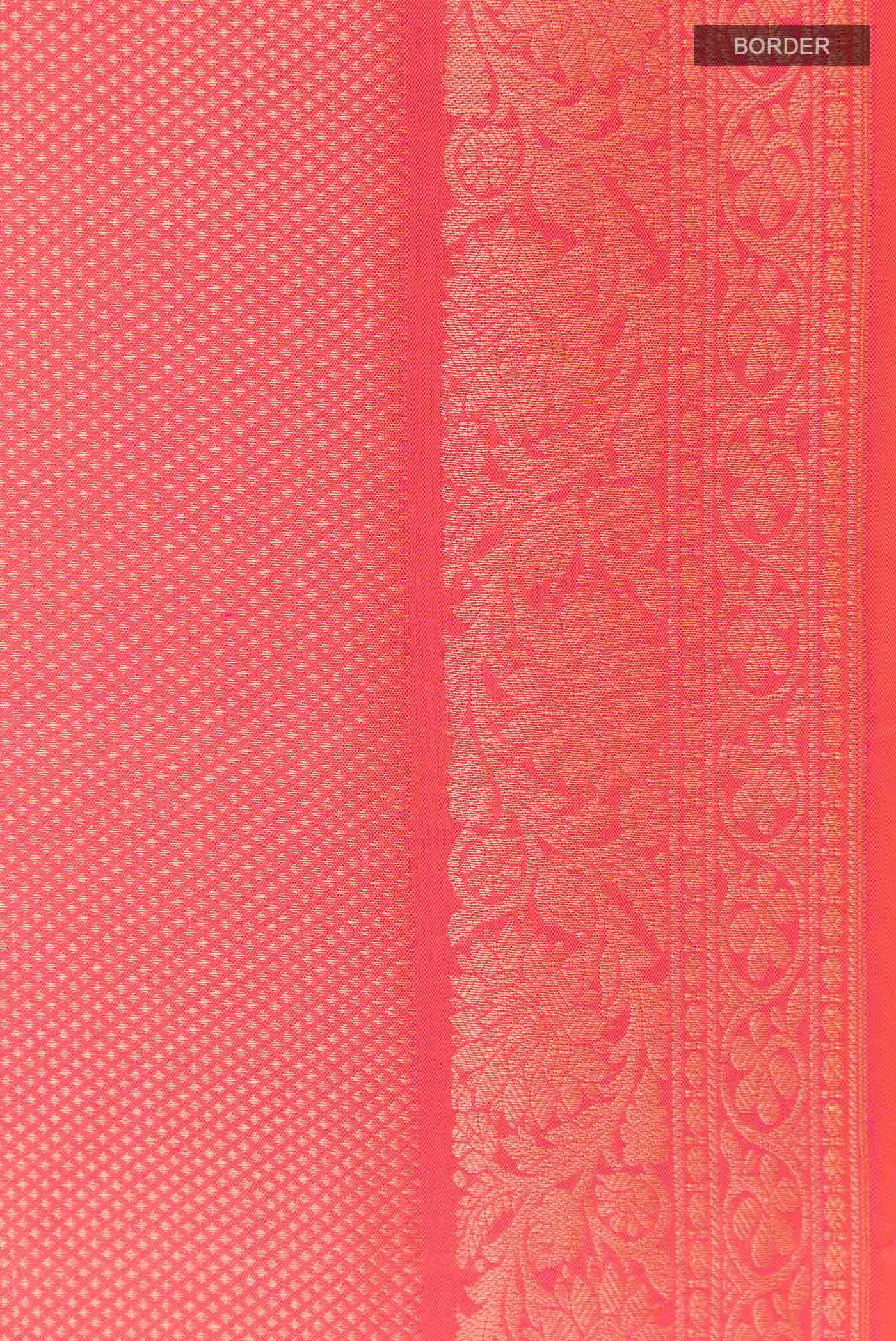 Orange Dual Tone Kanchipuram Silk Saree