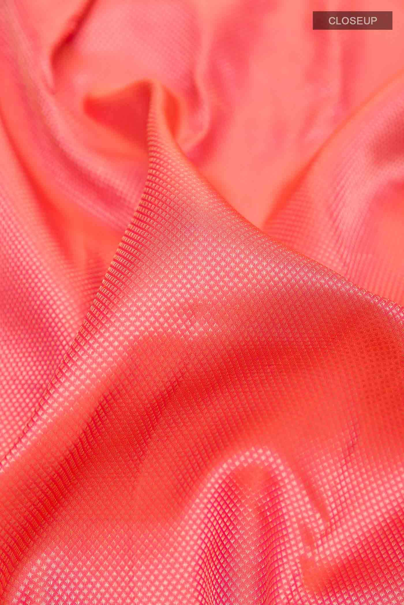 Orange Dual Tone Kanchipuram Silk Saree