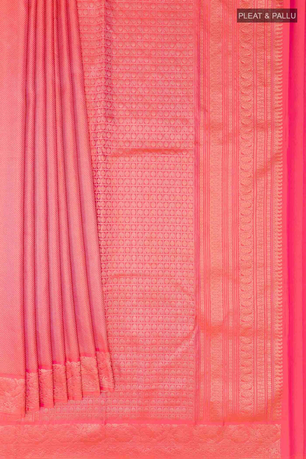 Orange Dual Tone Kanchipuram Silk Saree