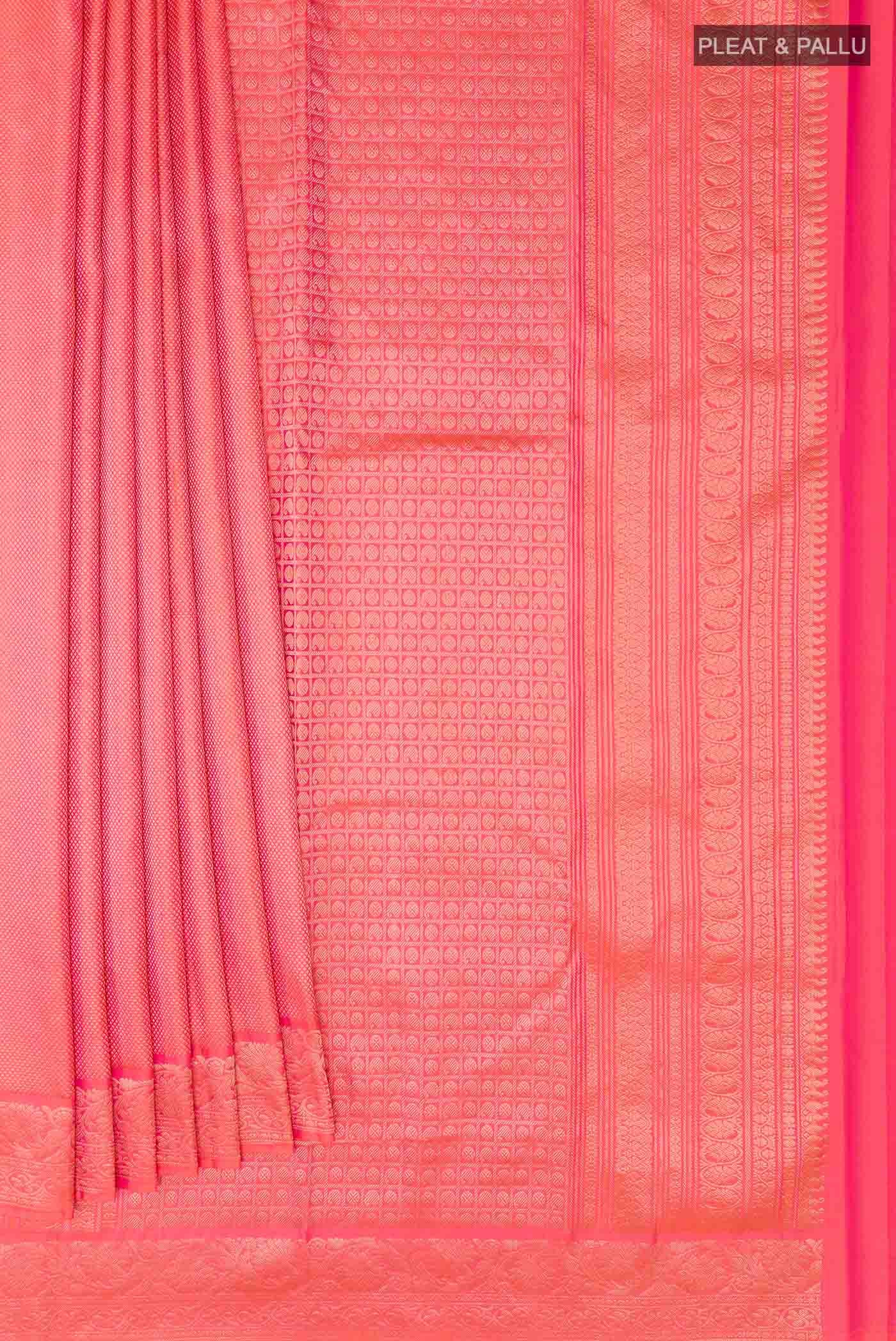 Orange Dual Tone Kanchipuram Silk Saree