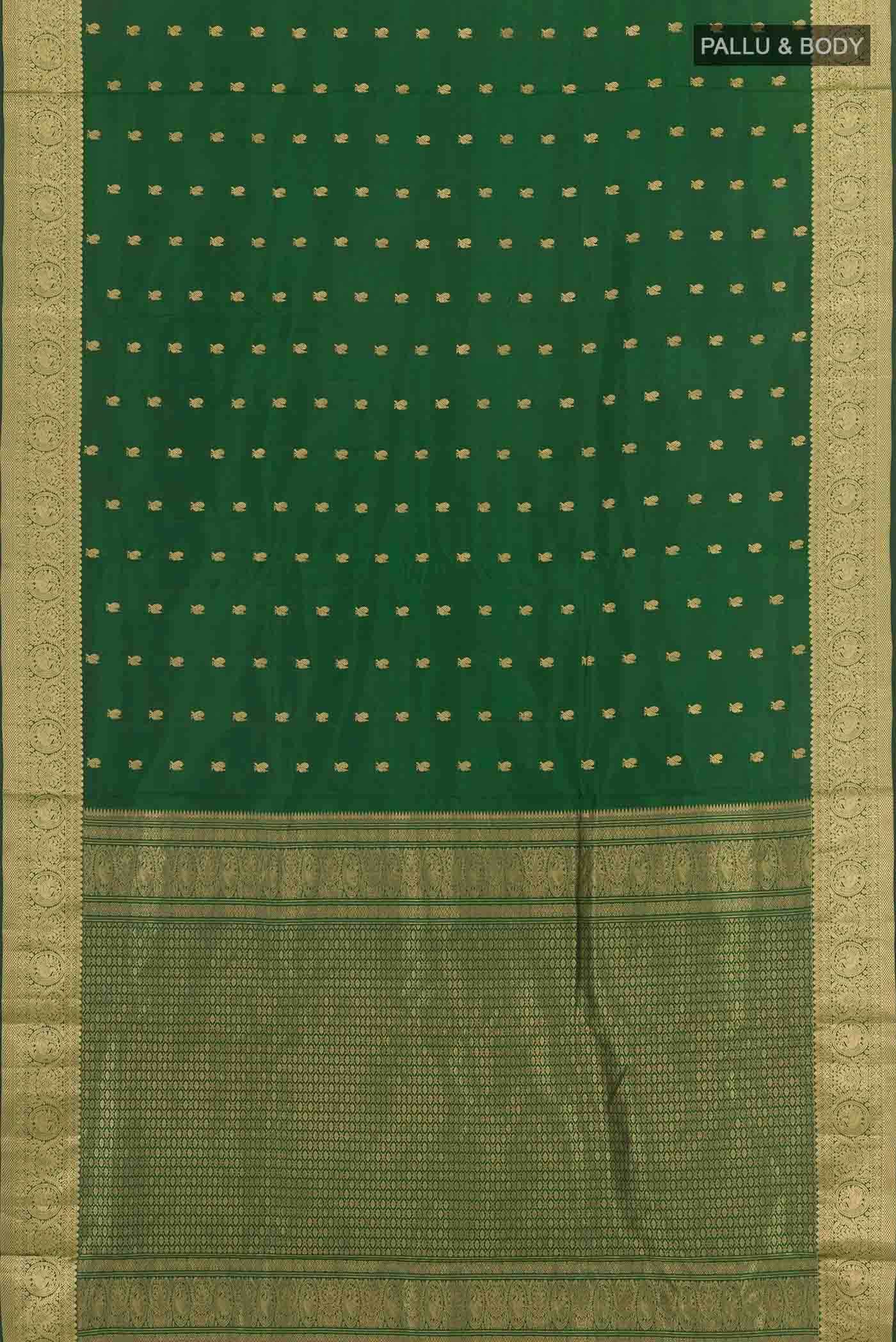Green Kanchipuram Silk Nine Yards Saree