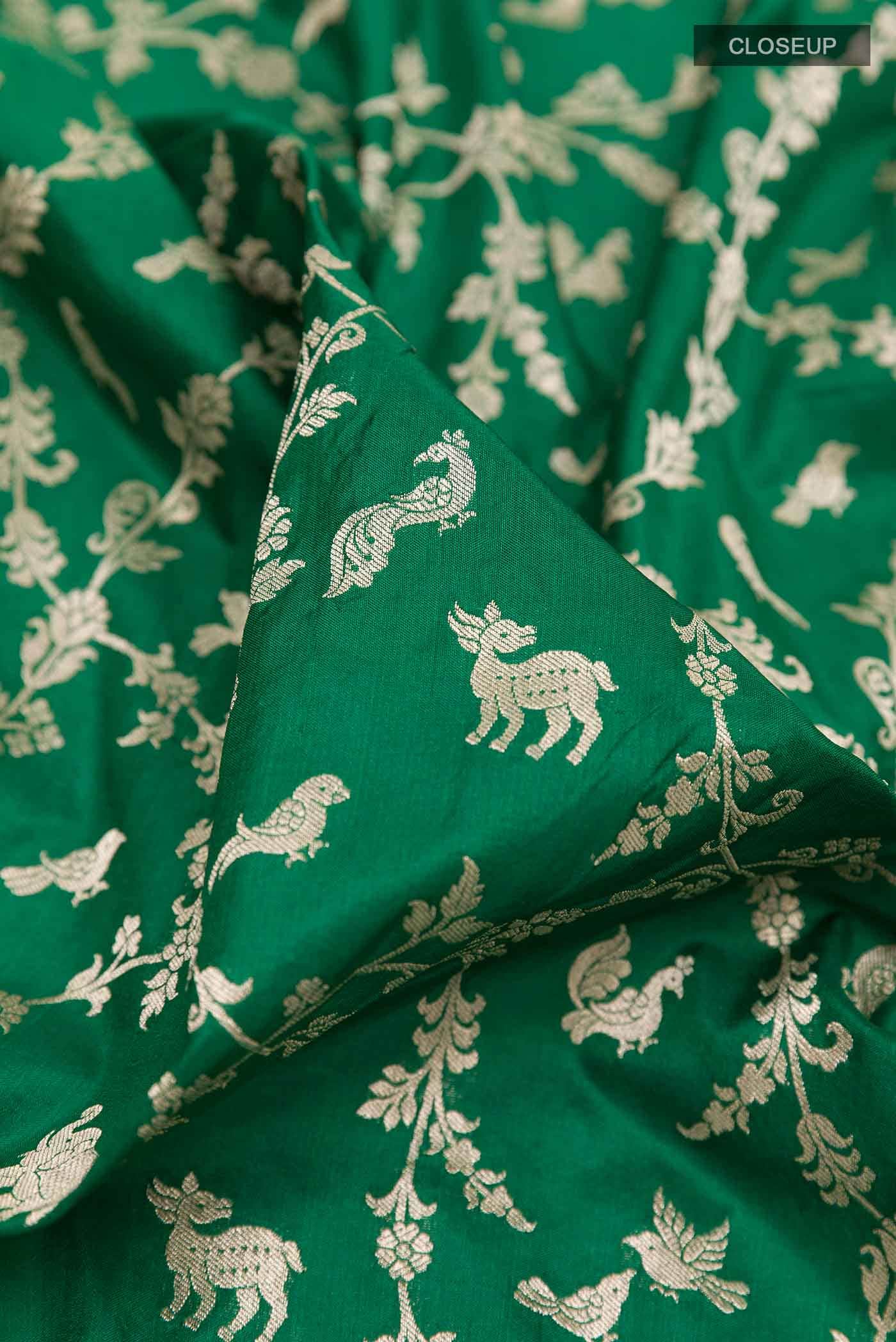 Green Banarasi Silk Saree