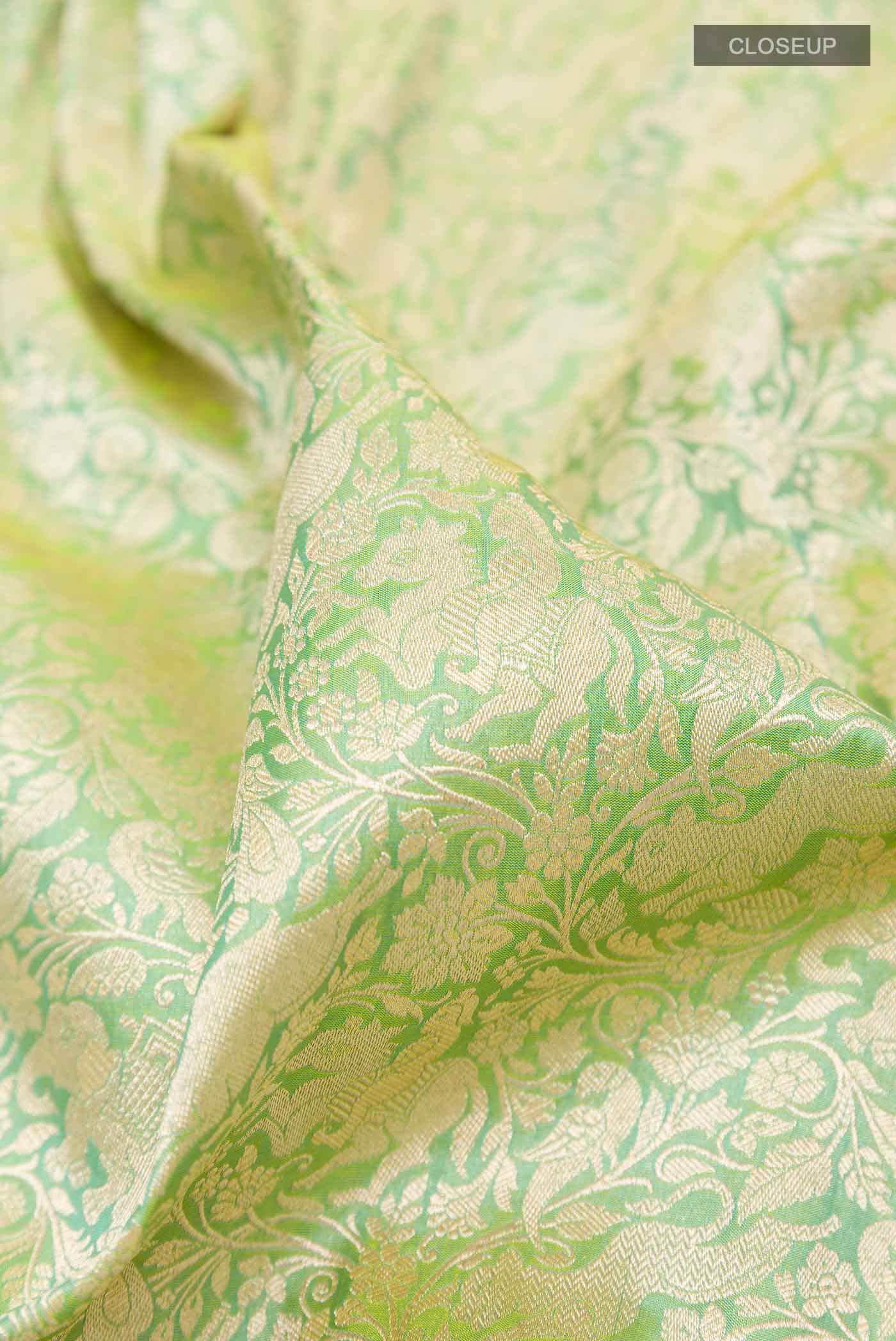 Green Dual Tone Banarasi Silk Saree