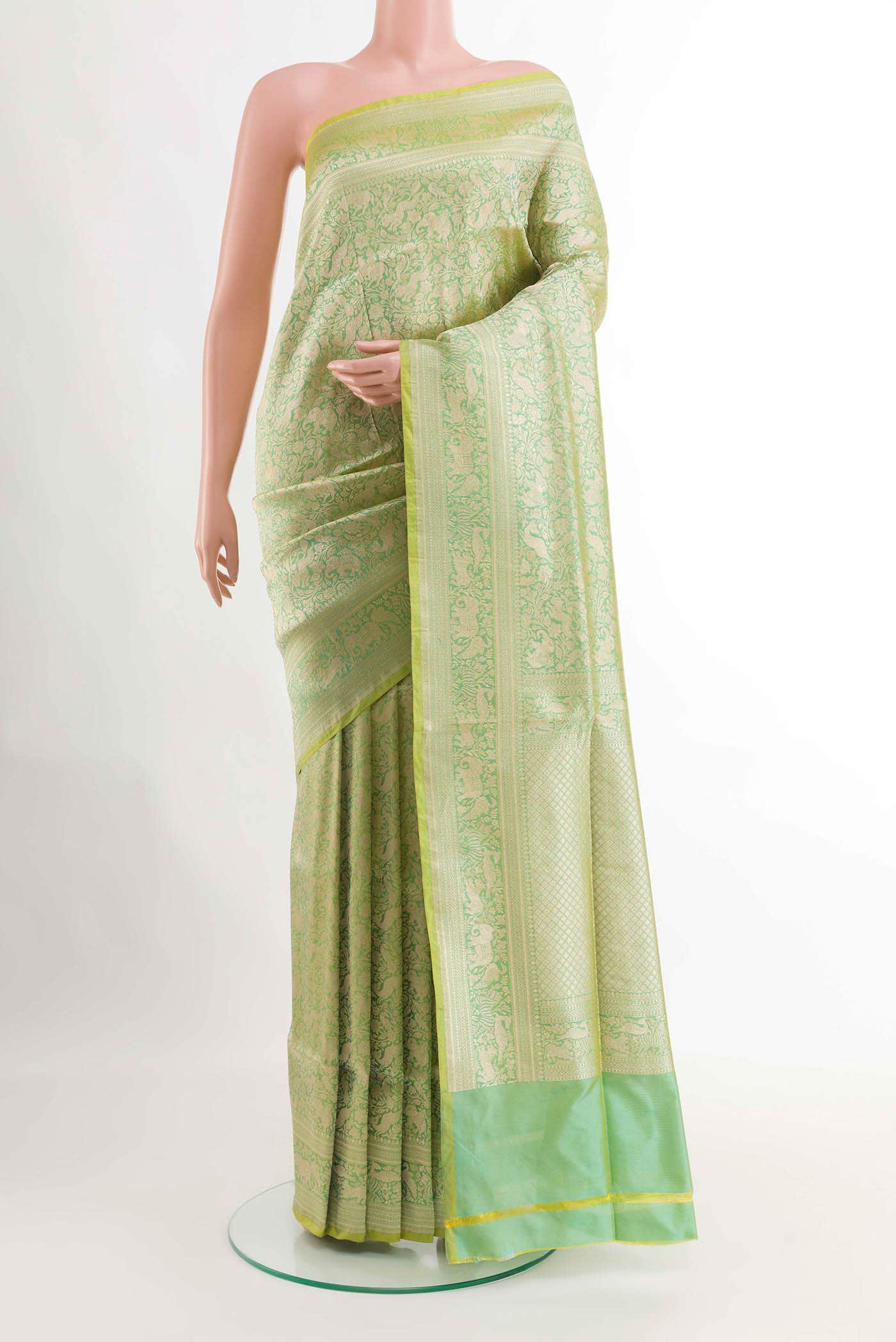 Green Dual Tone Banarasi Silk Saree