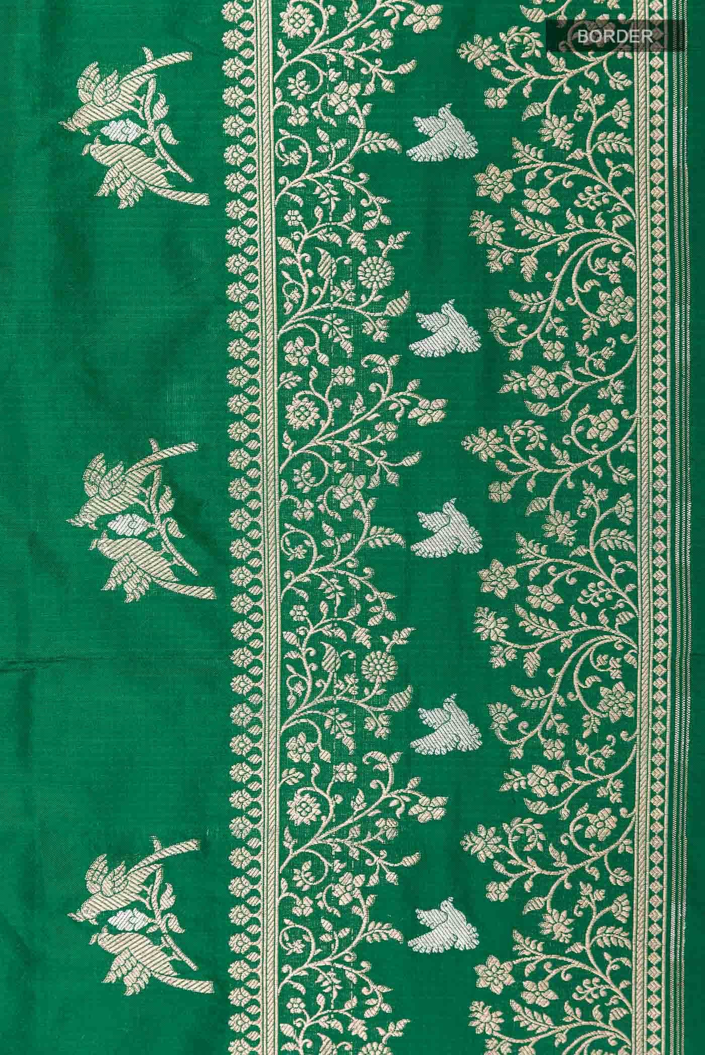 Green Banarasi Katan Silk Saree