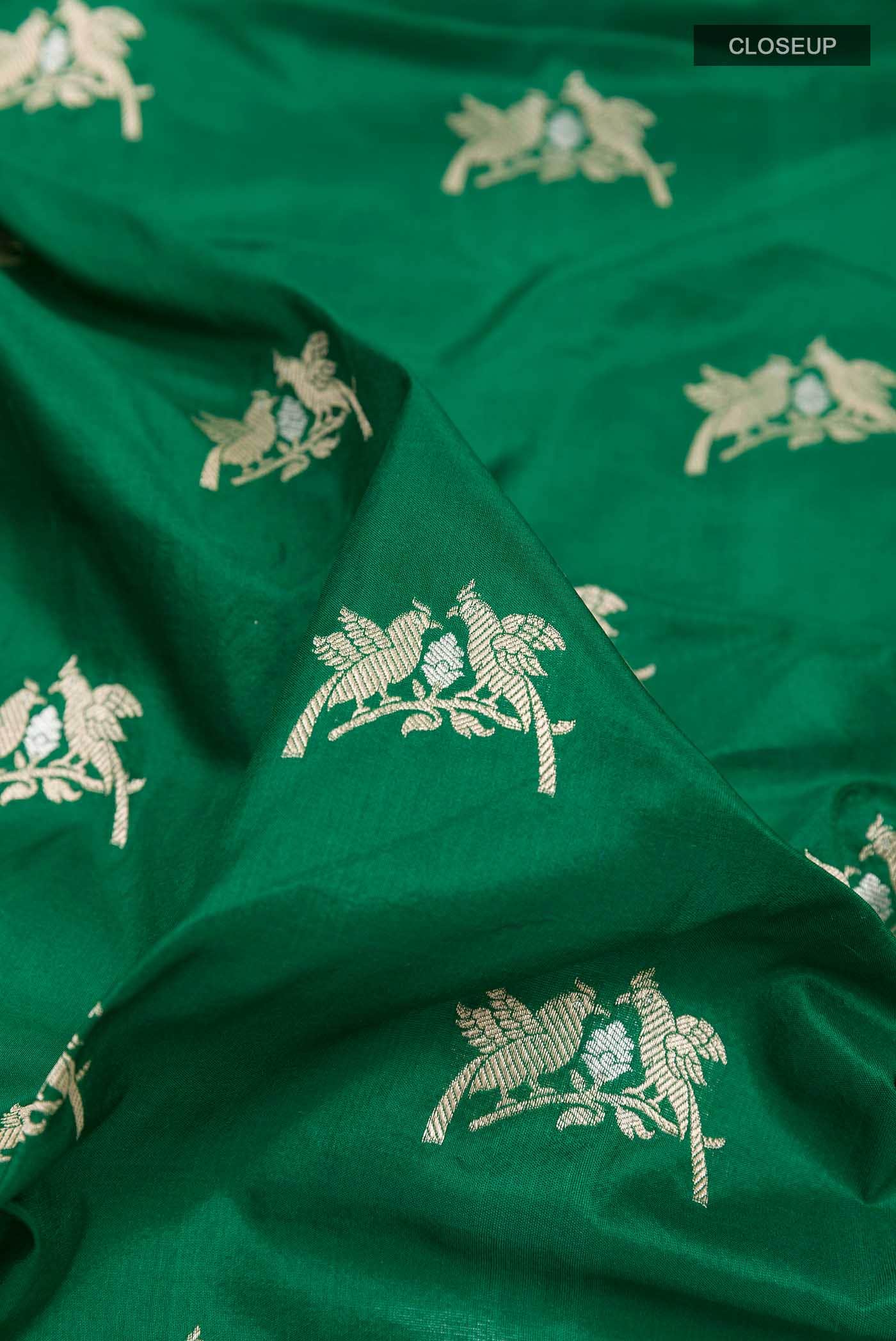Green Banarasi Katan Silk Saree