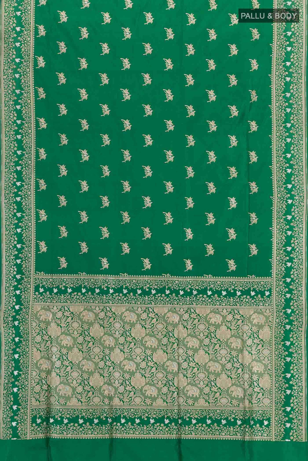 Green Banarasi Katan Silk Saree
