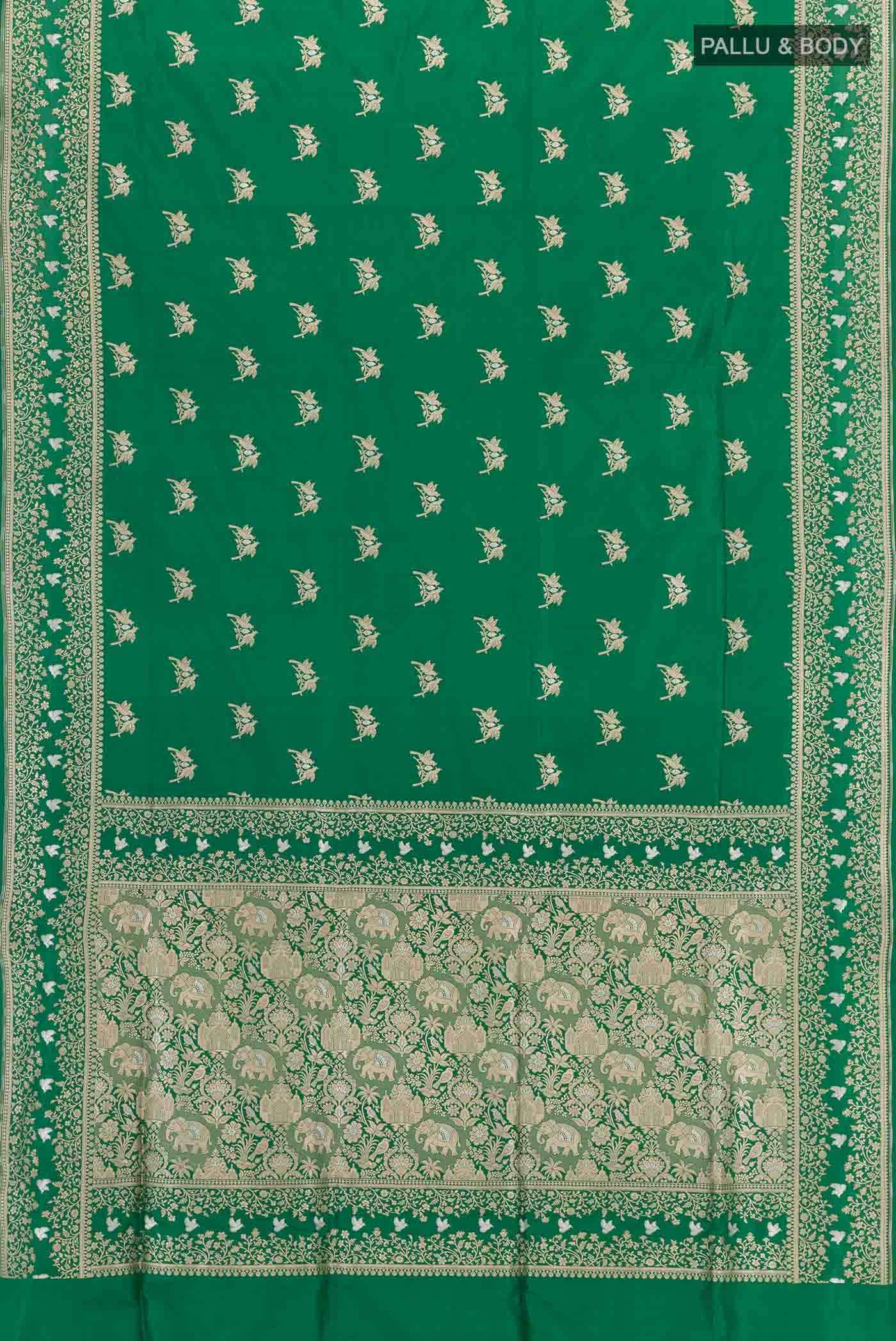 Green Banarasi Katan Silk Saree