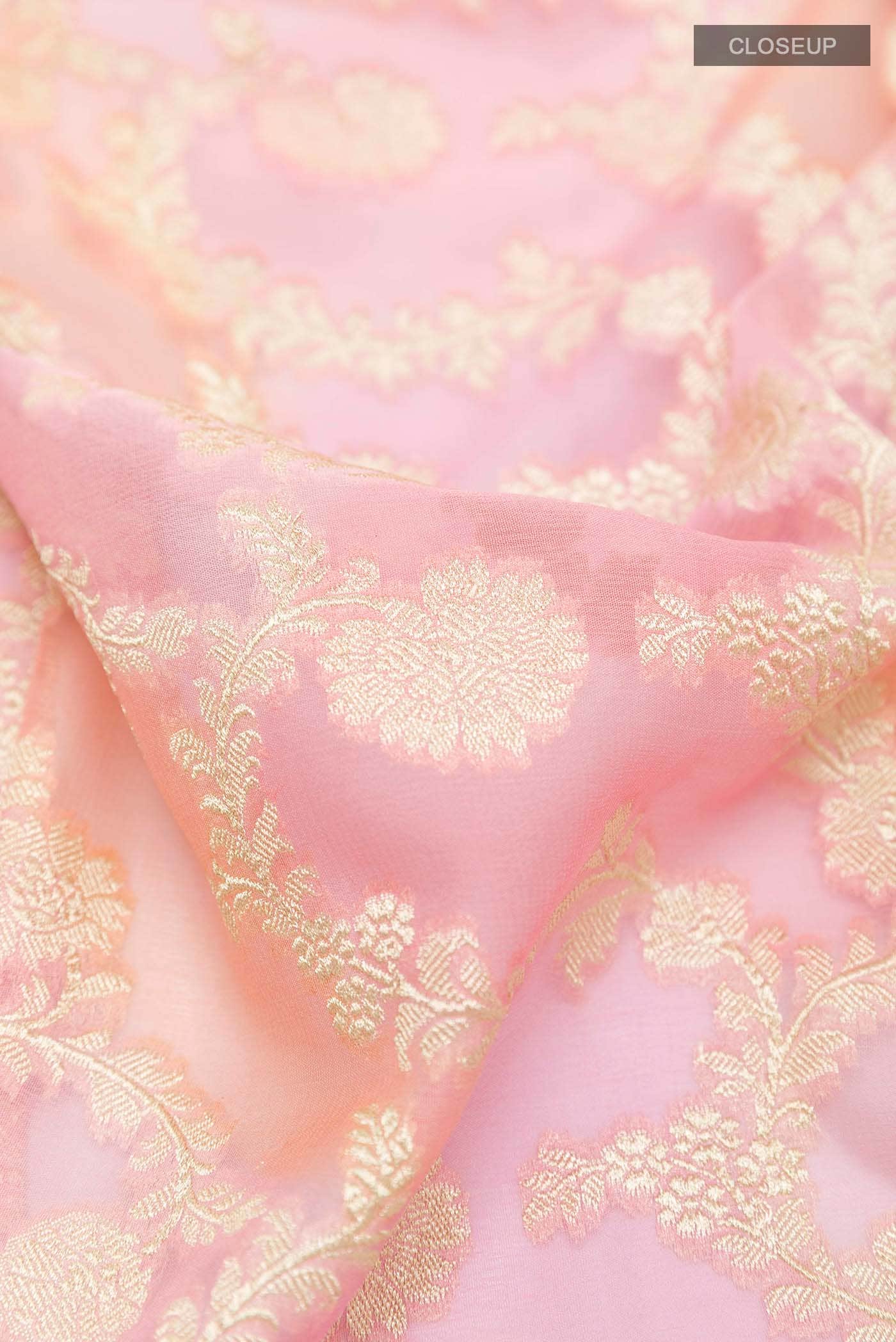 Pink Banarasi Georgette Saree