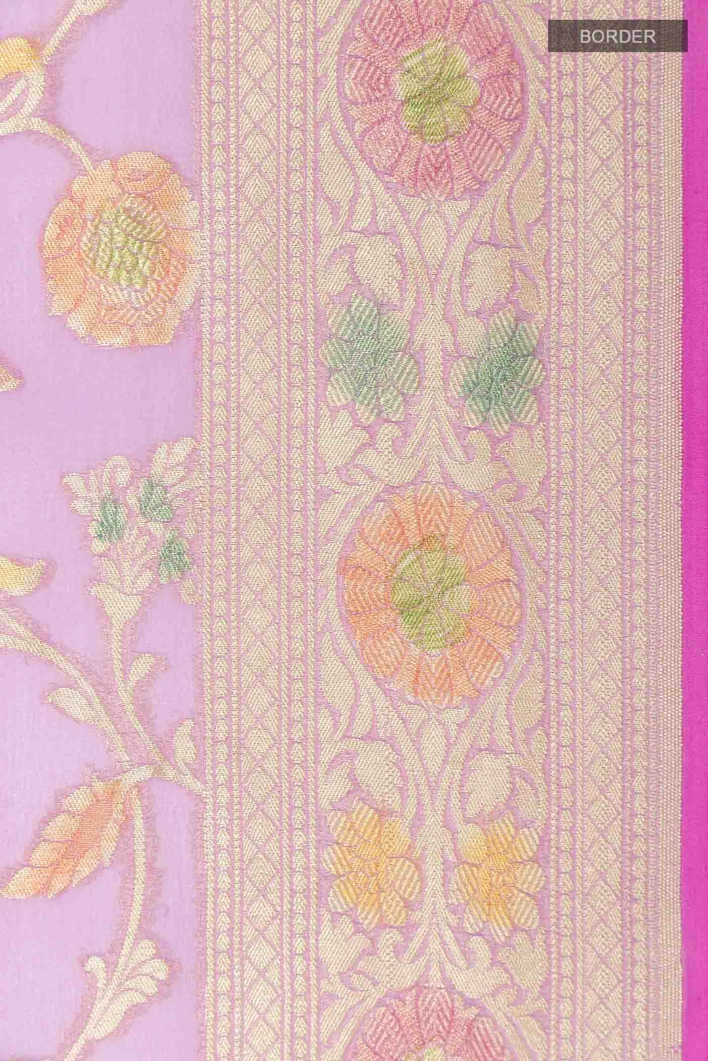 Lavender Banarasi Georgette Saree