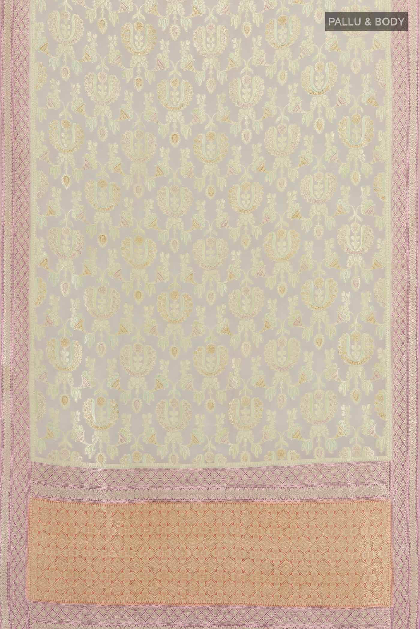 Grey Banarasi Georgette Saree