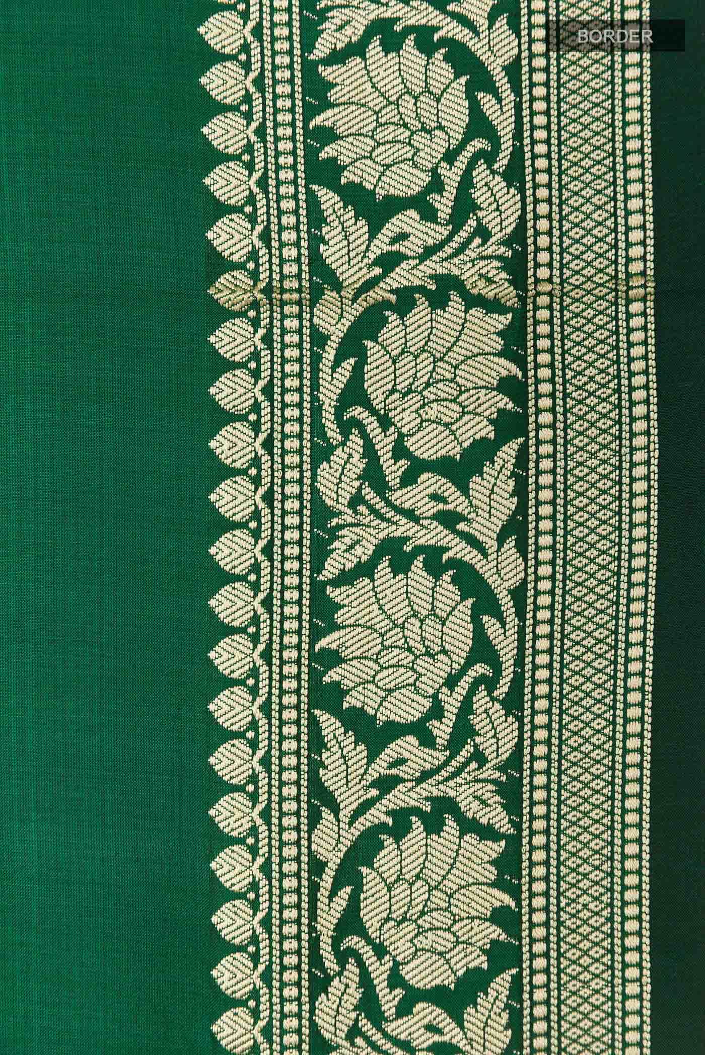 Green Banarasi Katan Silk Saree