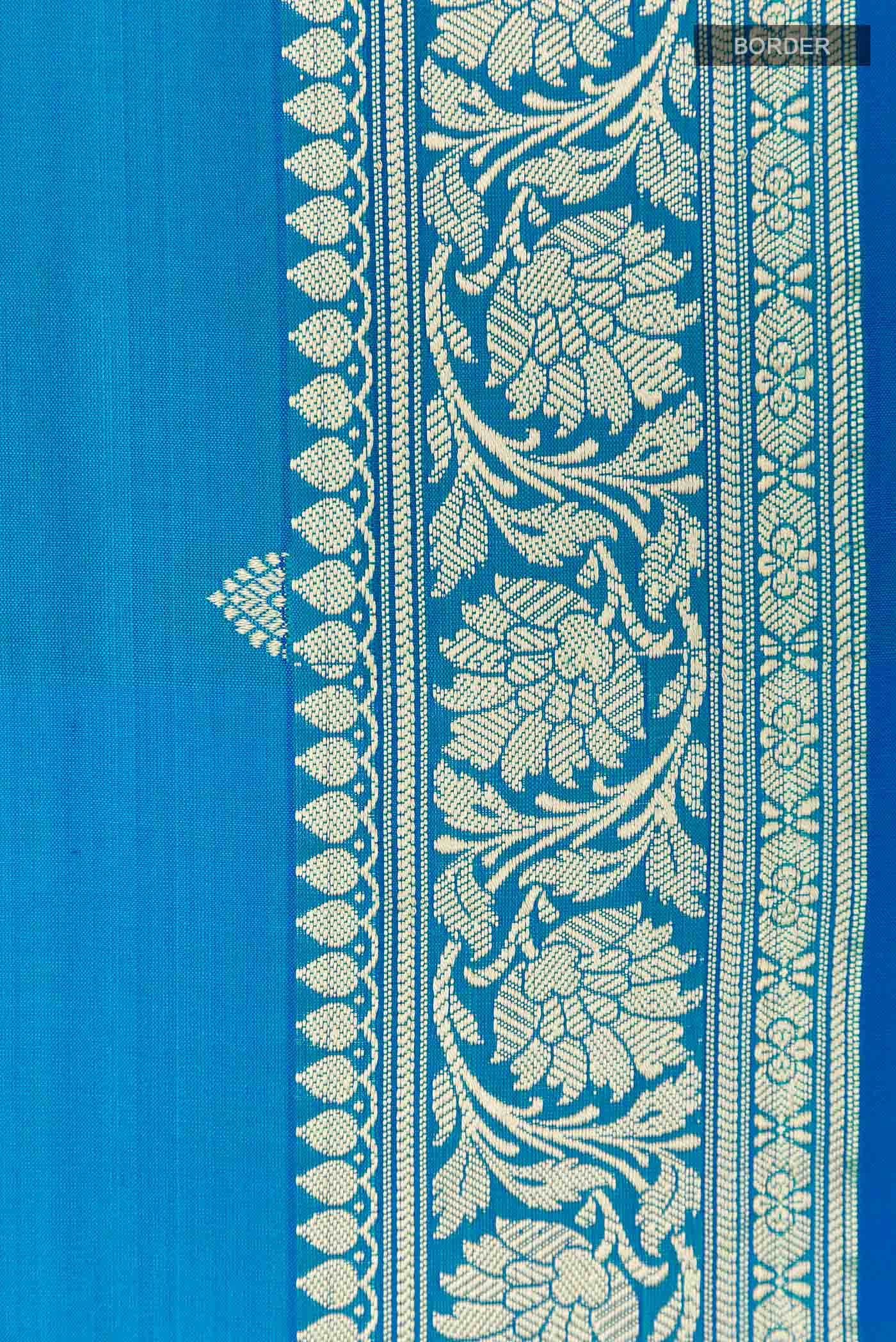 Blue Banarasi Katan Silk Saree