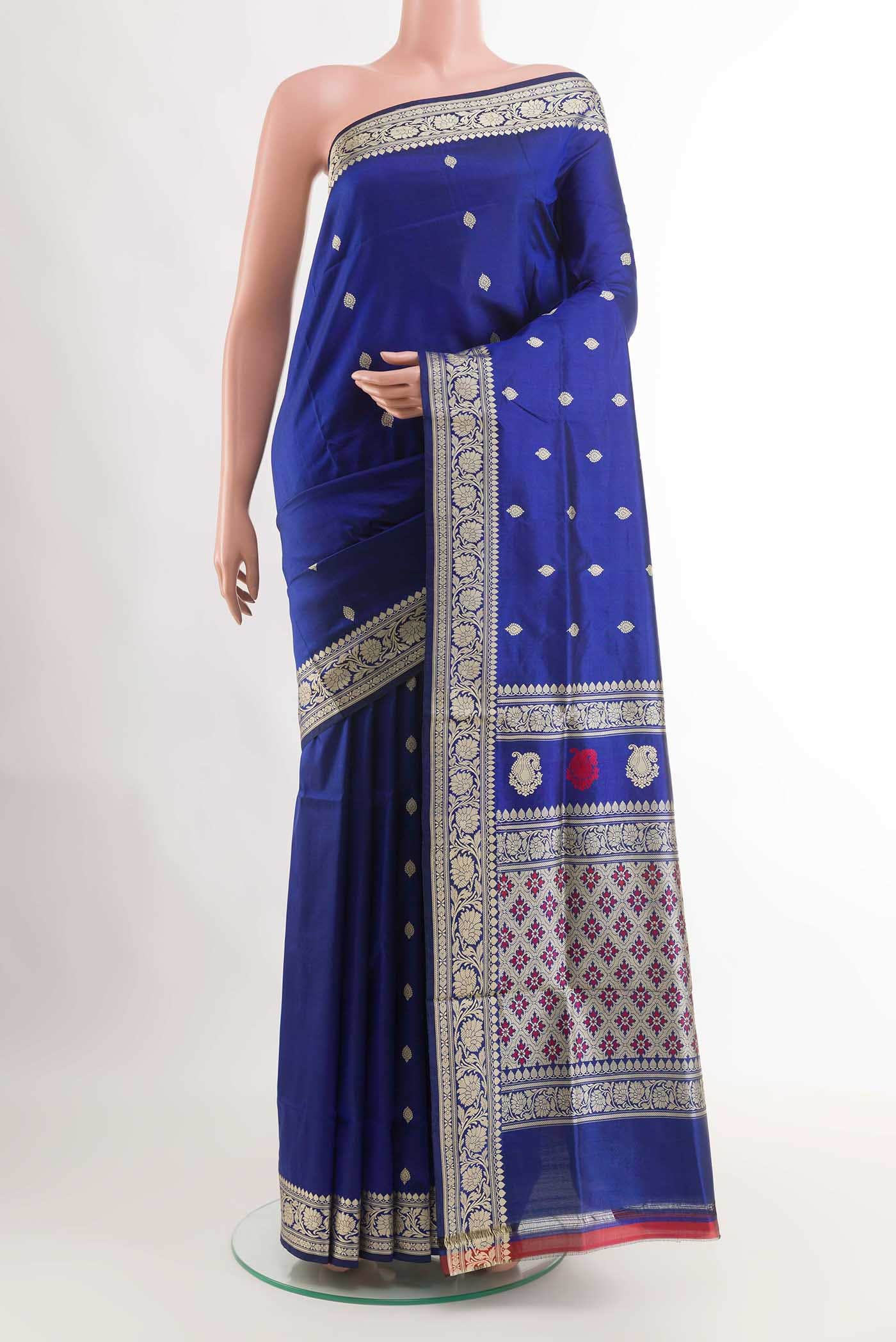 Royal Blue Banarasi Katan Silk Saree