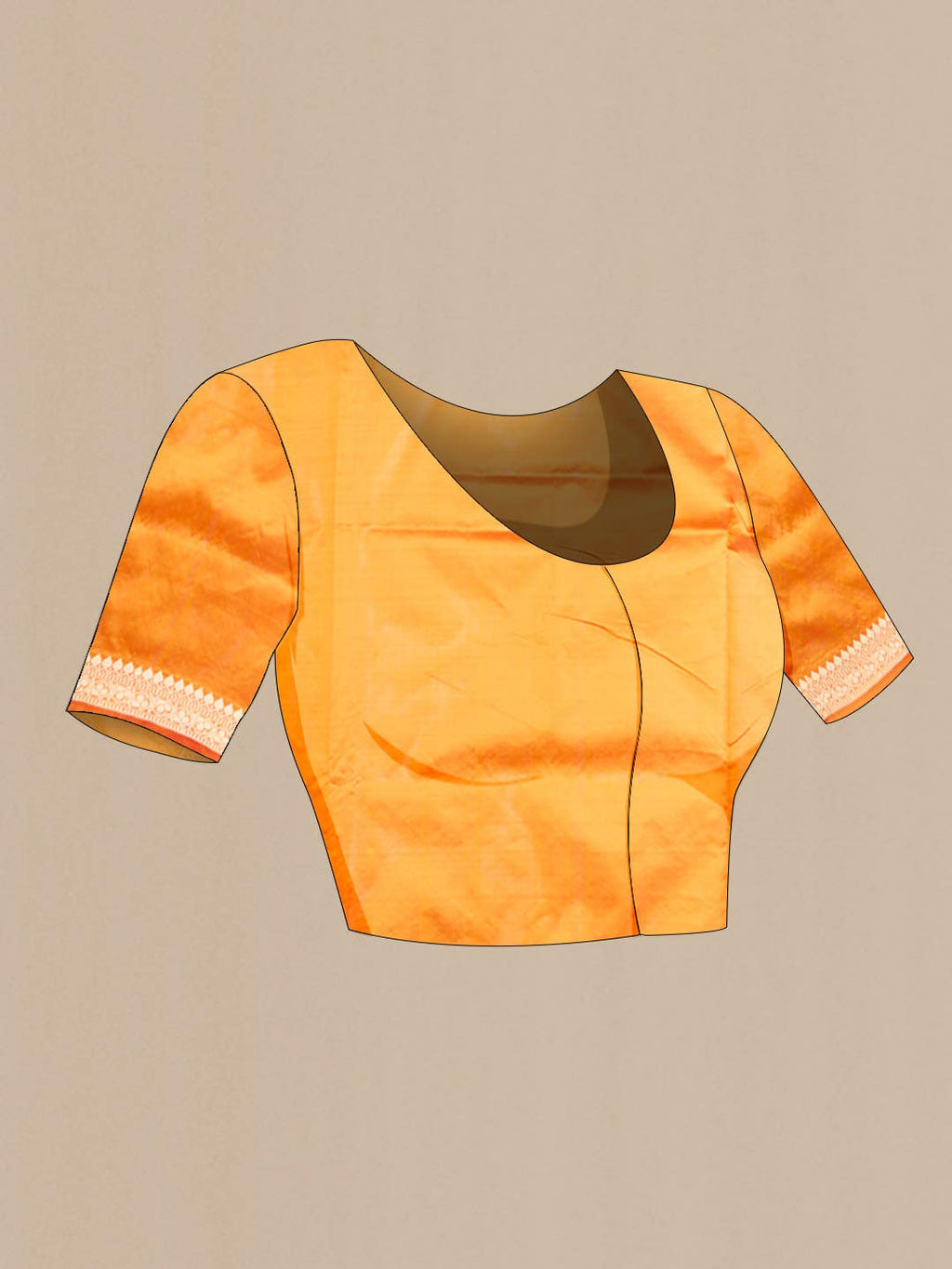 Orange Banarasi Katan Silk Saree