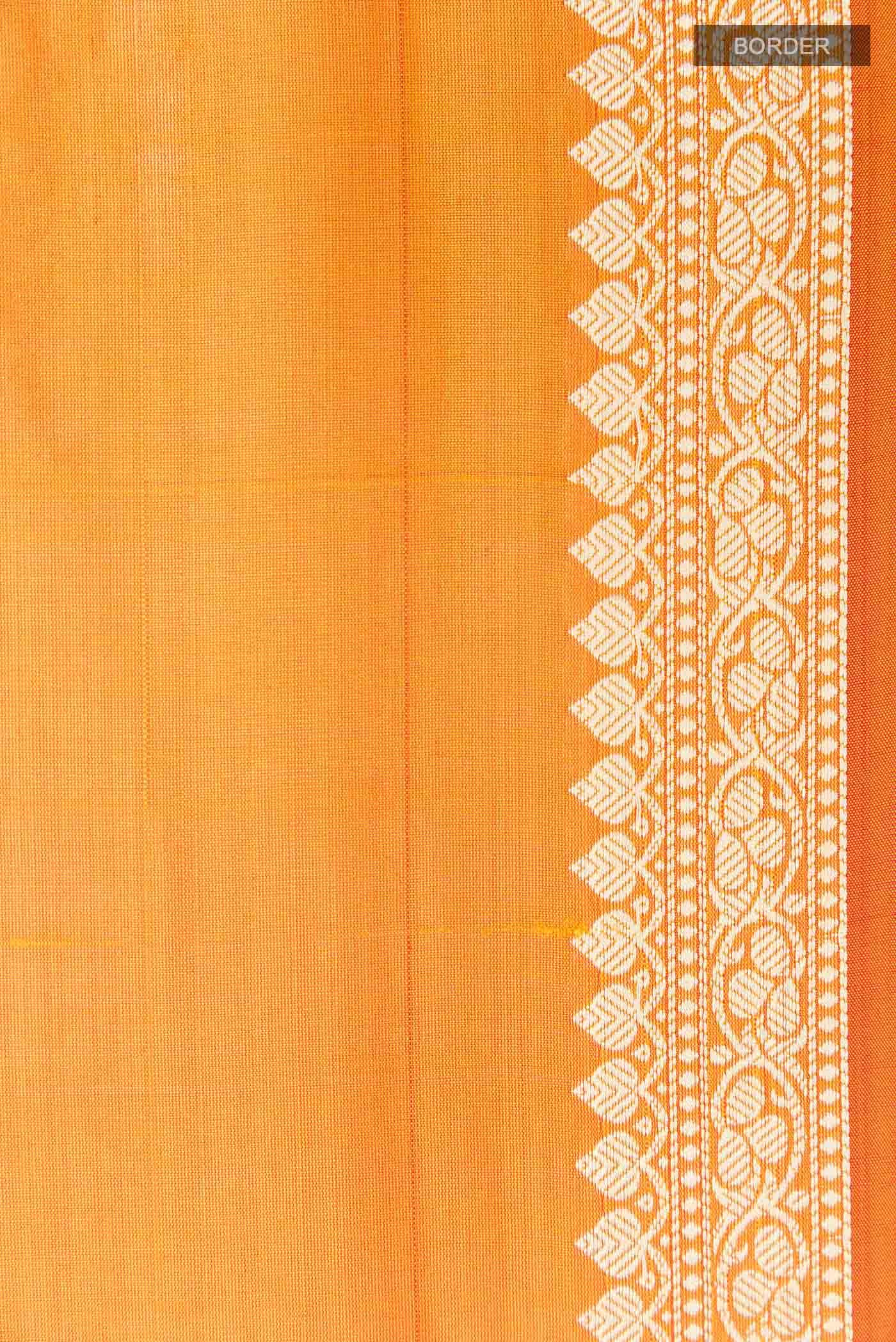 Orange Banarasi Katan Silk Saree