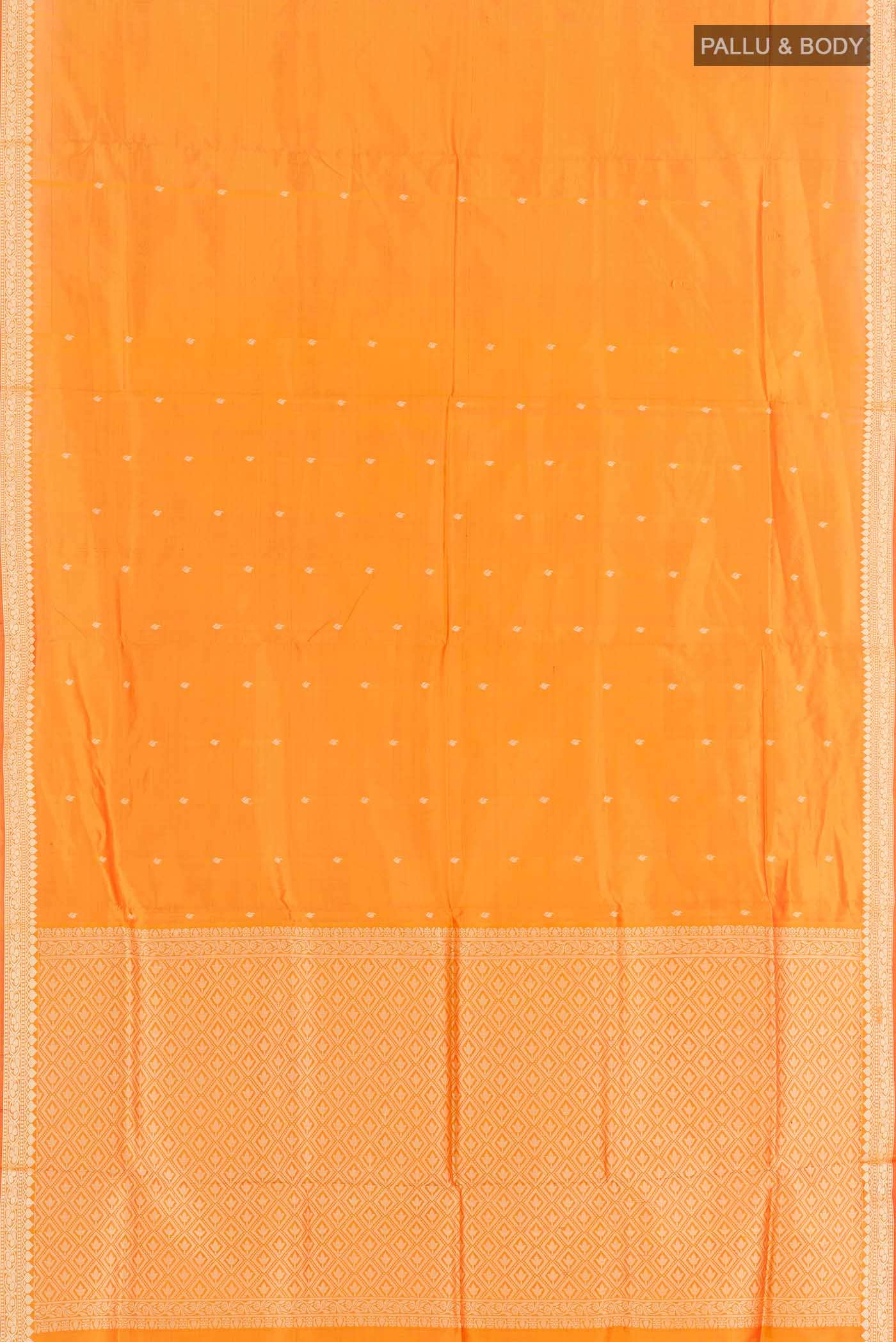 Orange Banarasi Katan Silk Saree