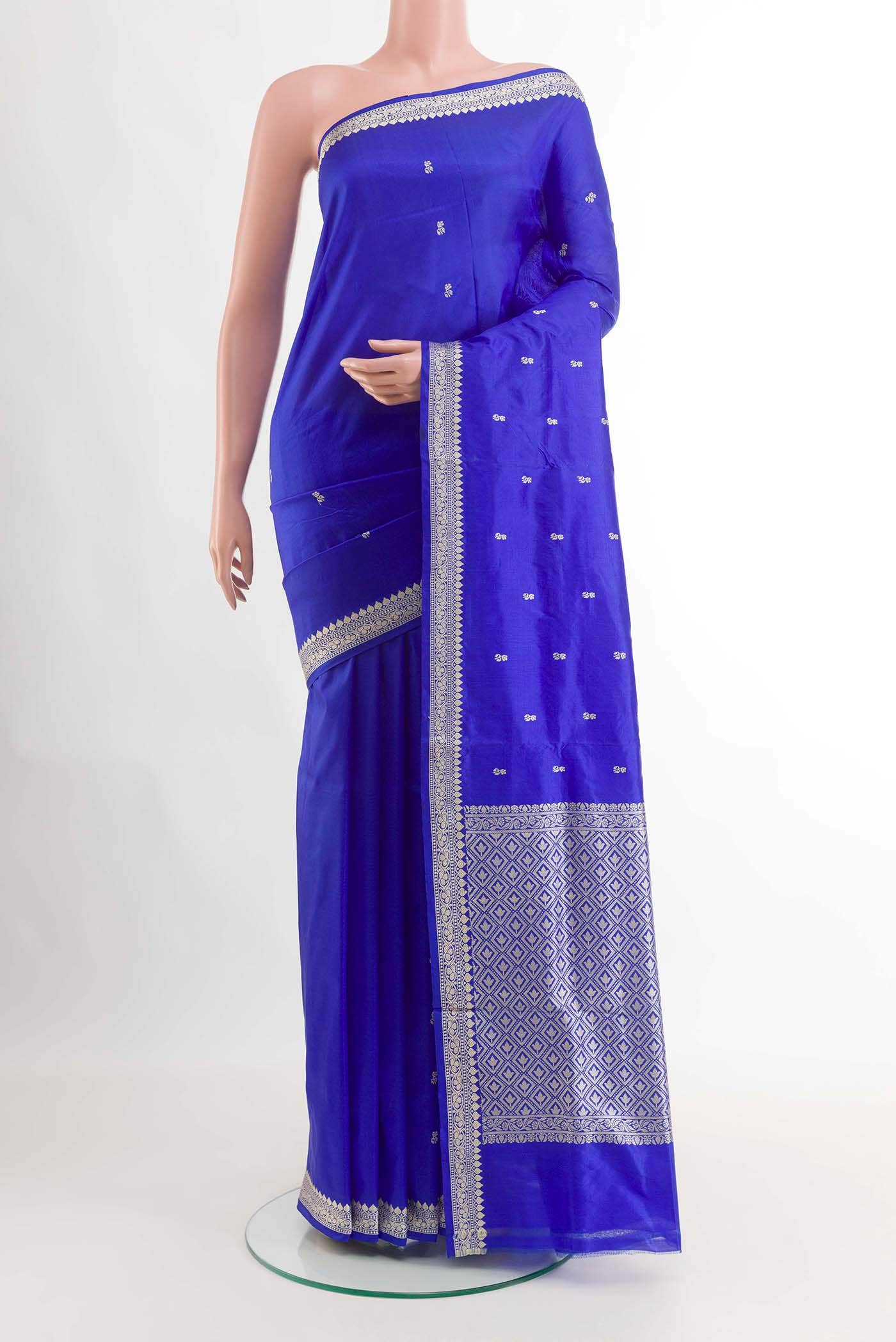 Blue Banarasi Katan Silk Saree