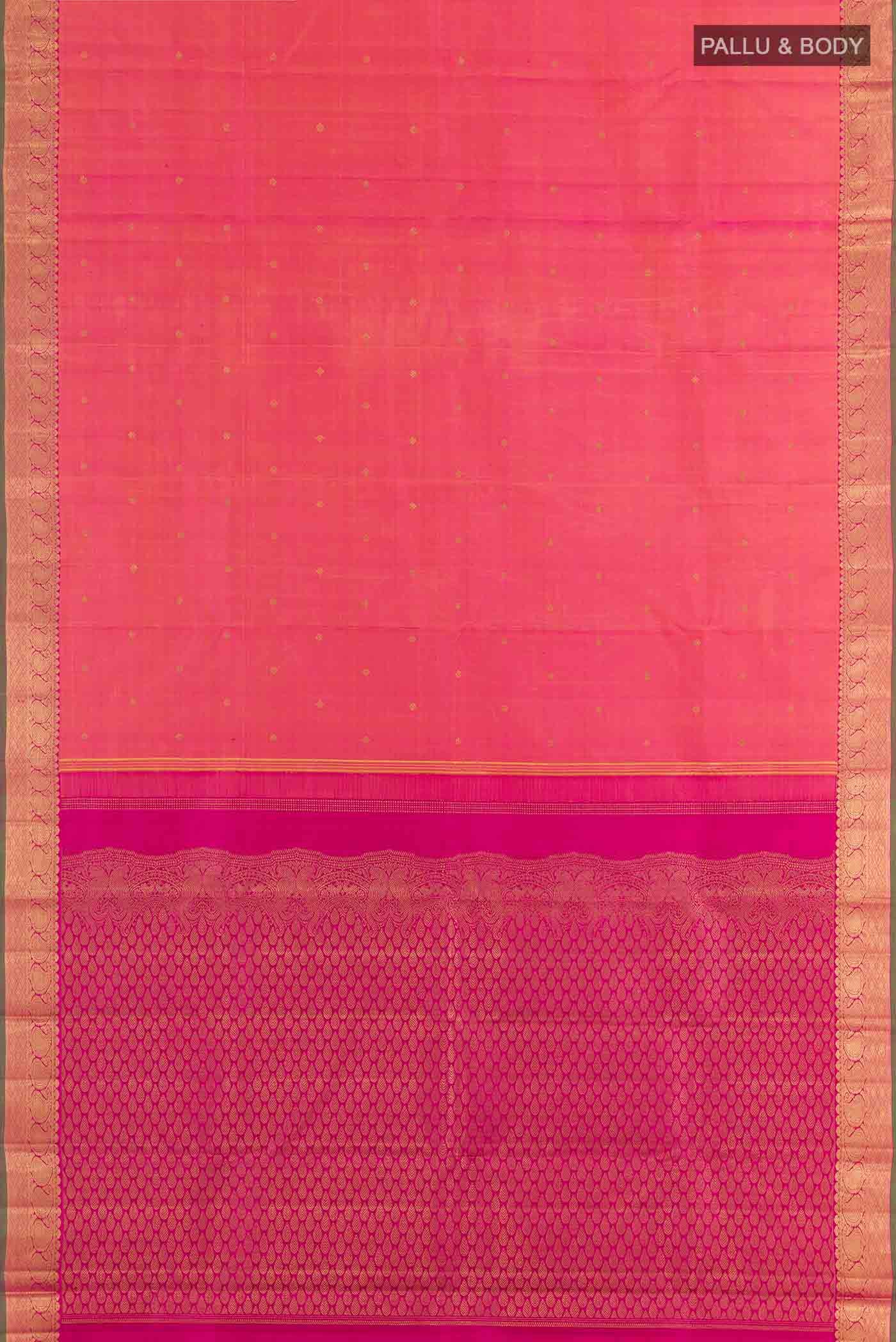 Pink Dual Tone Kanchipuram Silk Saree