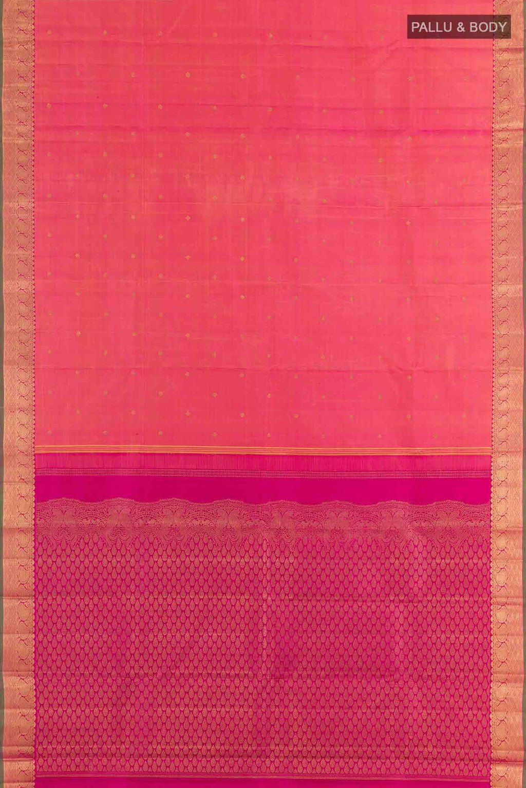 Pink Dual Tone Kanchipuram Silk Saree