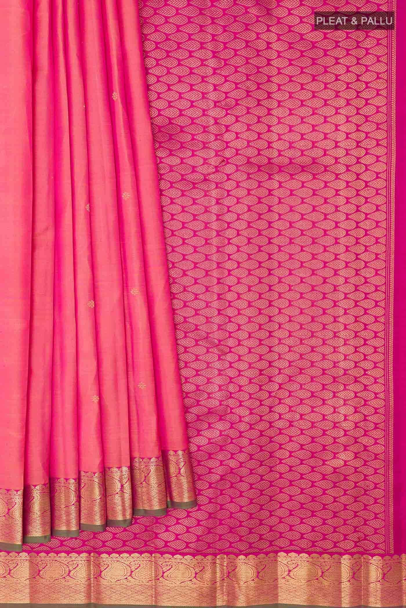 Pink Dual Tone Kanchipuram Silk Saree