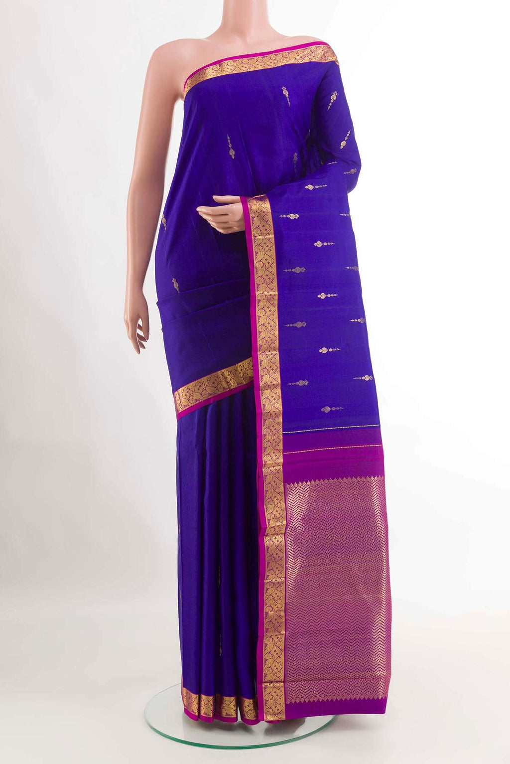 Navy Blue Kanchipuram Silk Saree