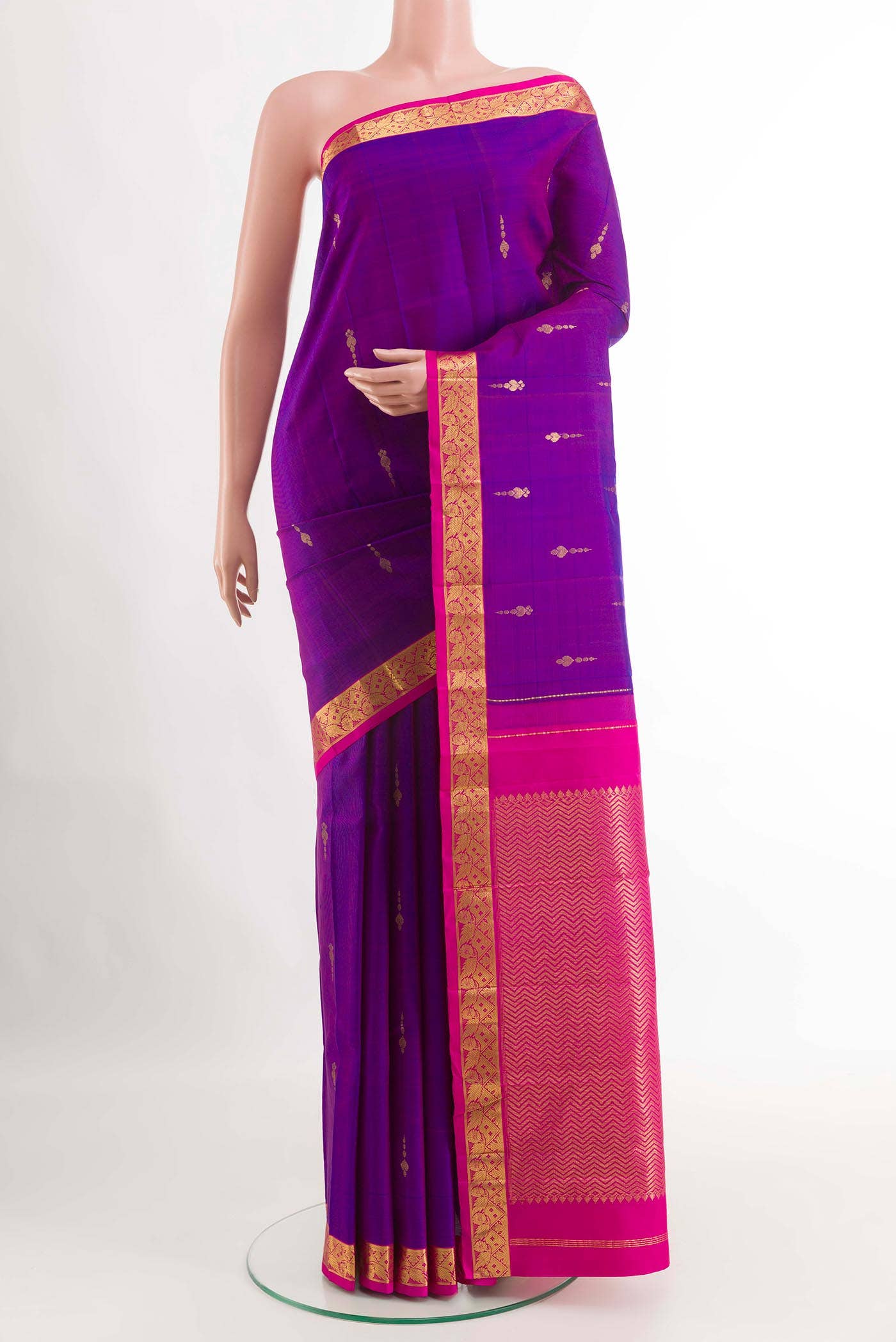 Purple Kanchipuram Silk Saree