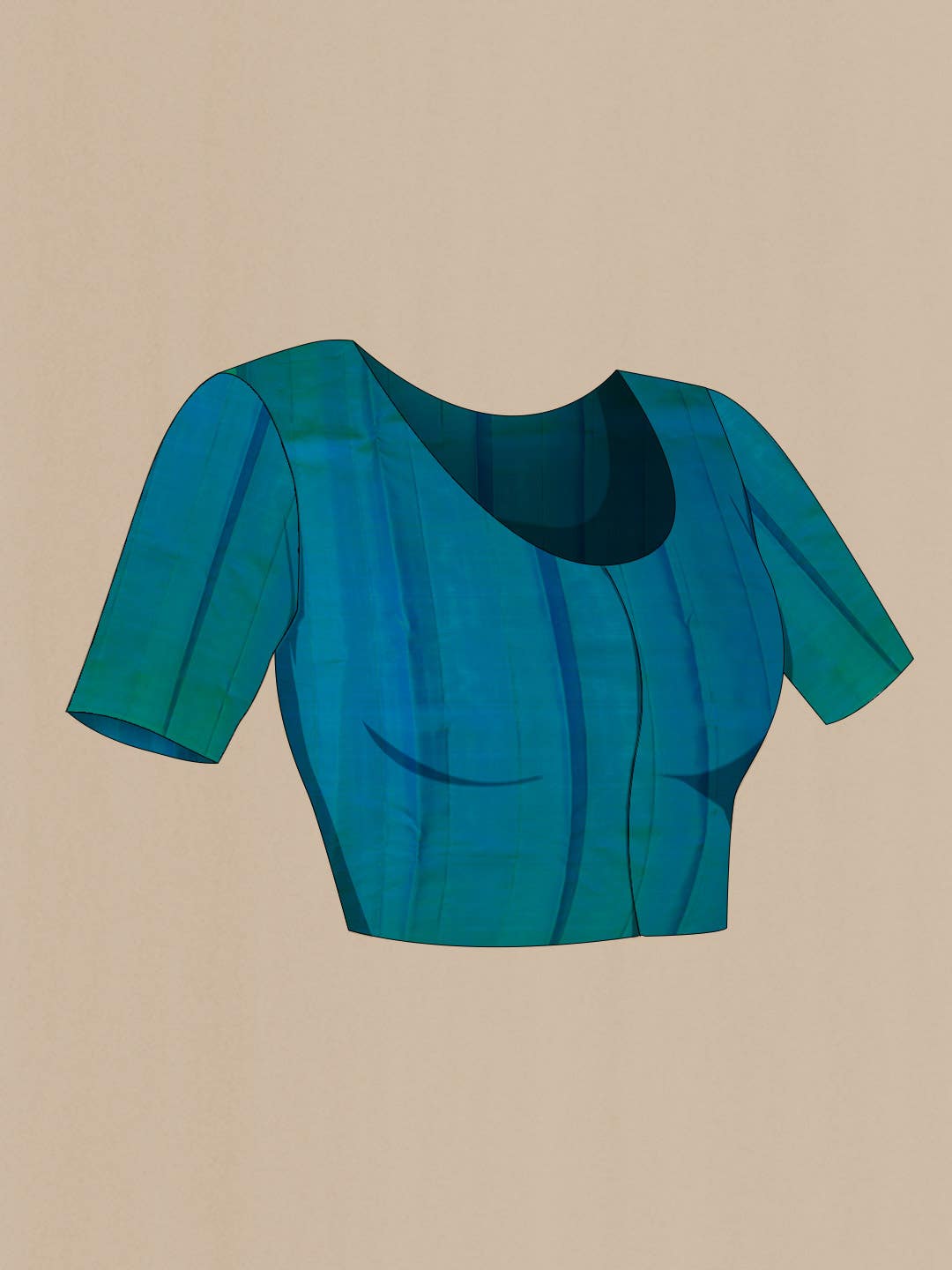 Peacock Blue Kanchipuram Silk Saree