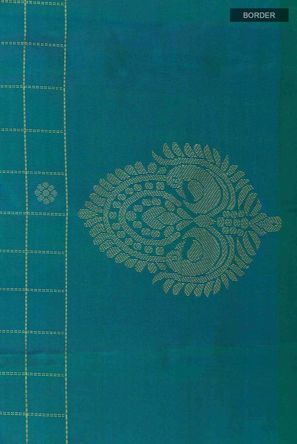 Peacock Blue Kanchipuram Silk Saree