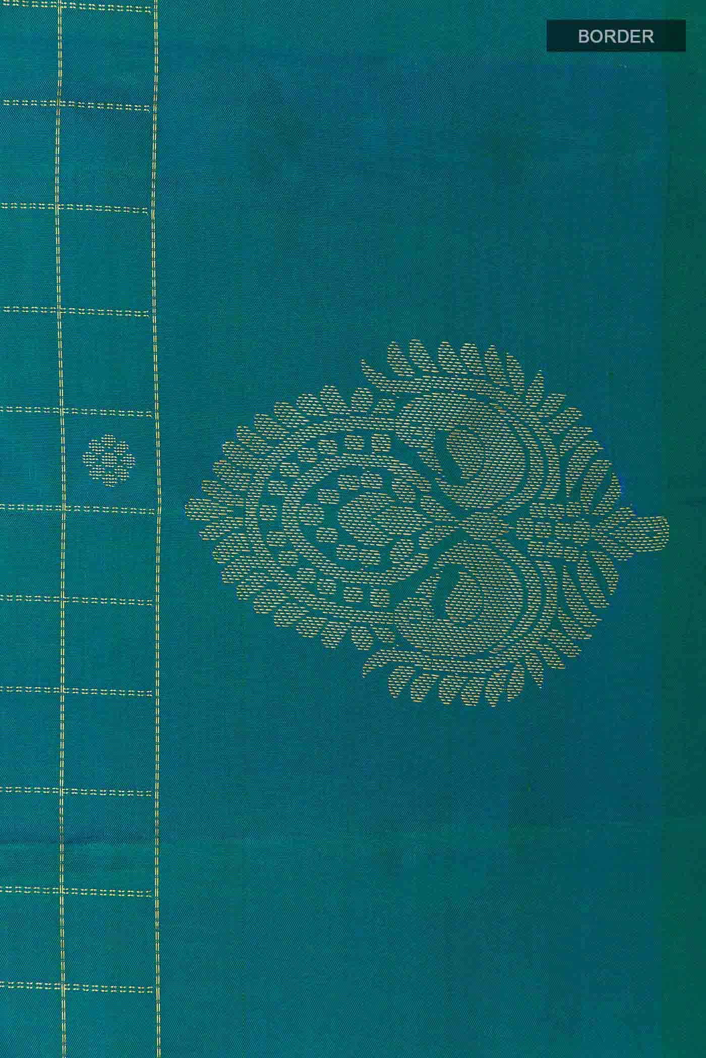 Peacock Blue Kanchipuram Silk Saree