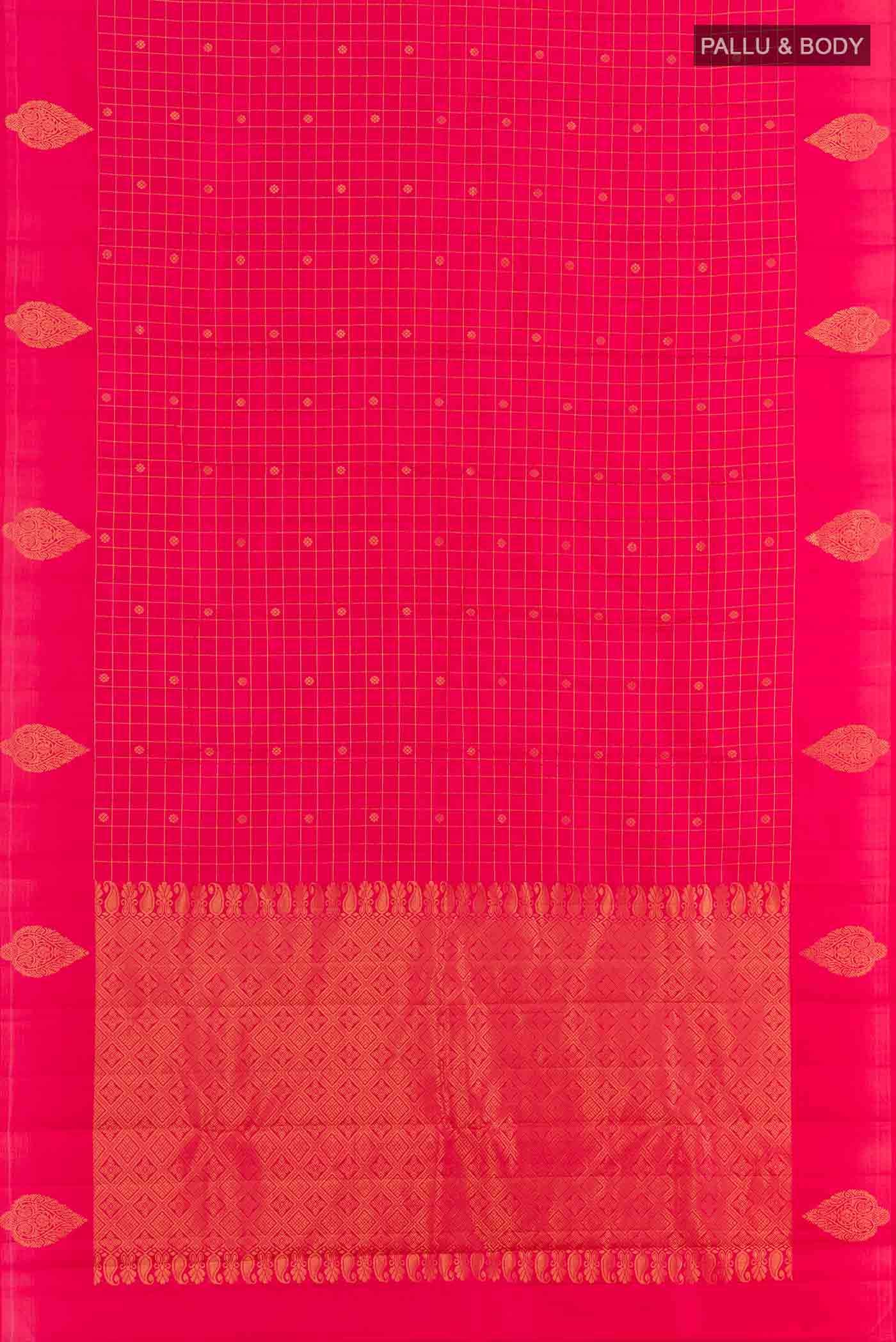 Dark Pink Kanchipuram Silk Saree