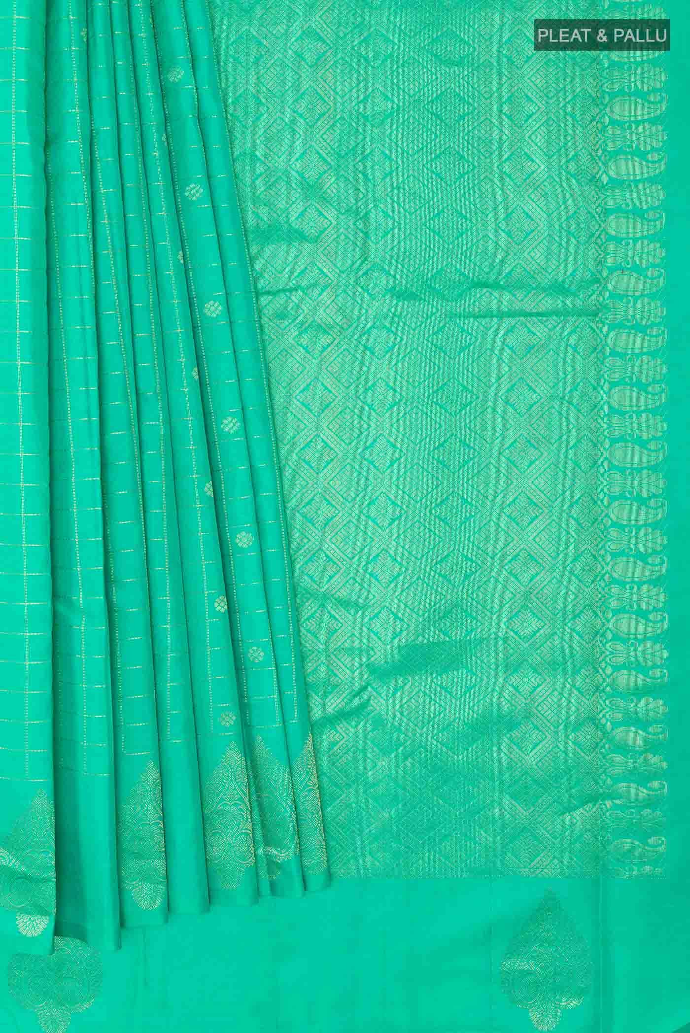 Sea Green Kanchipuram Silk Saree