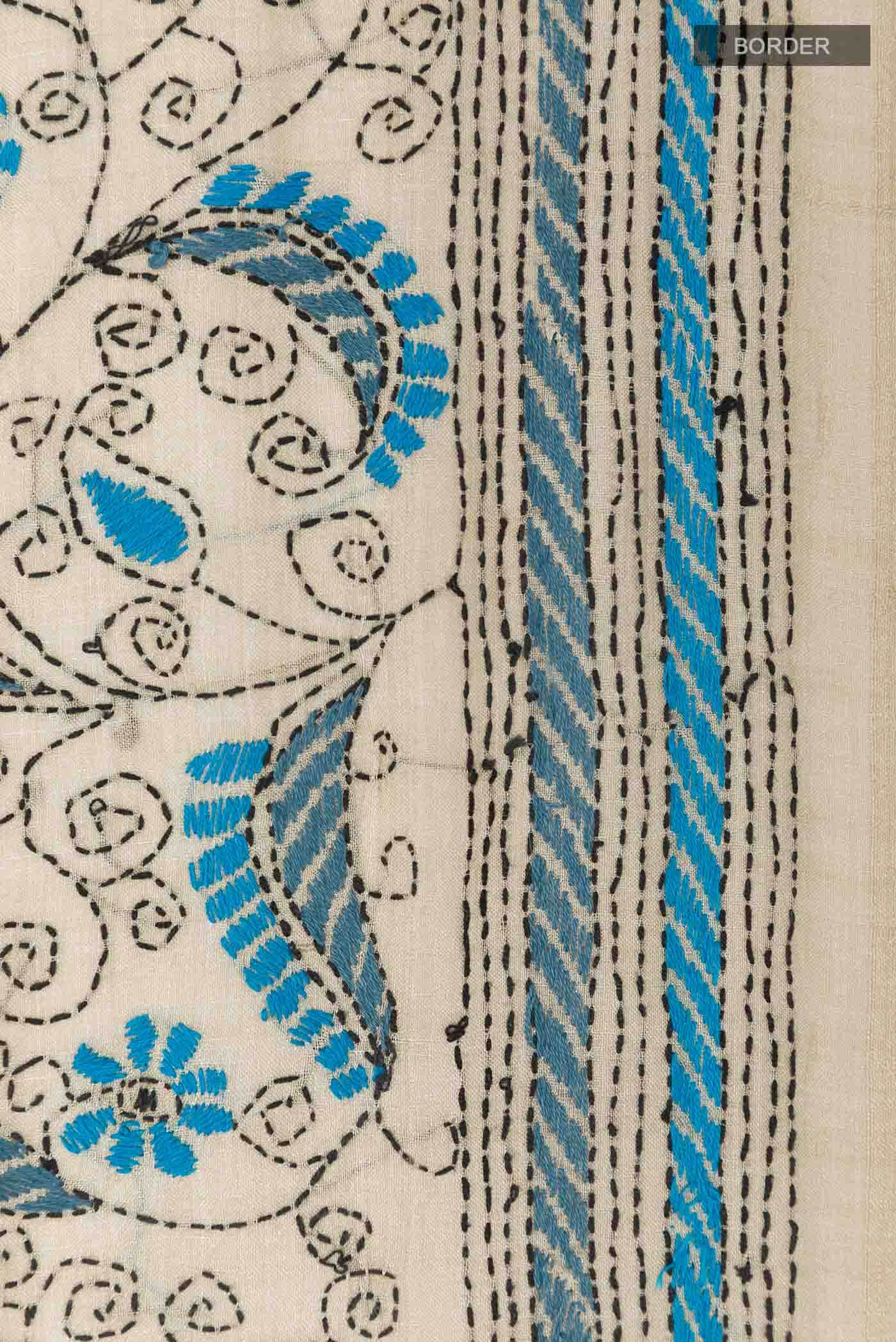 Beige Tussar Saree