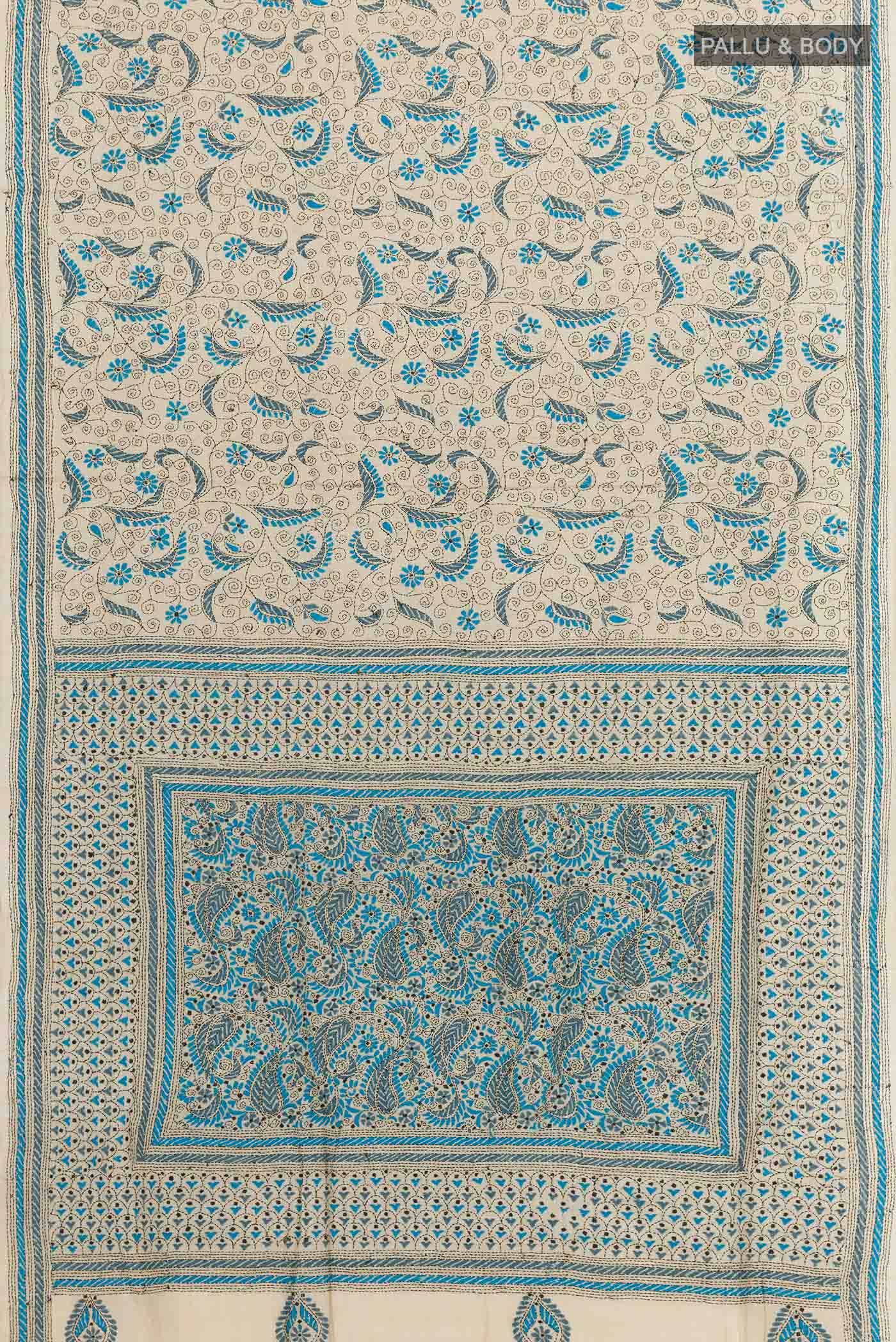 Beige Tussar Saree