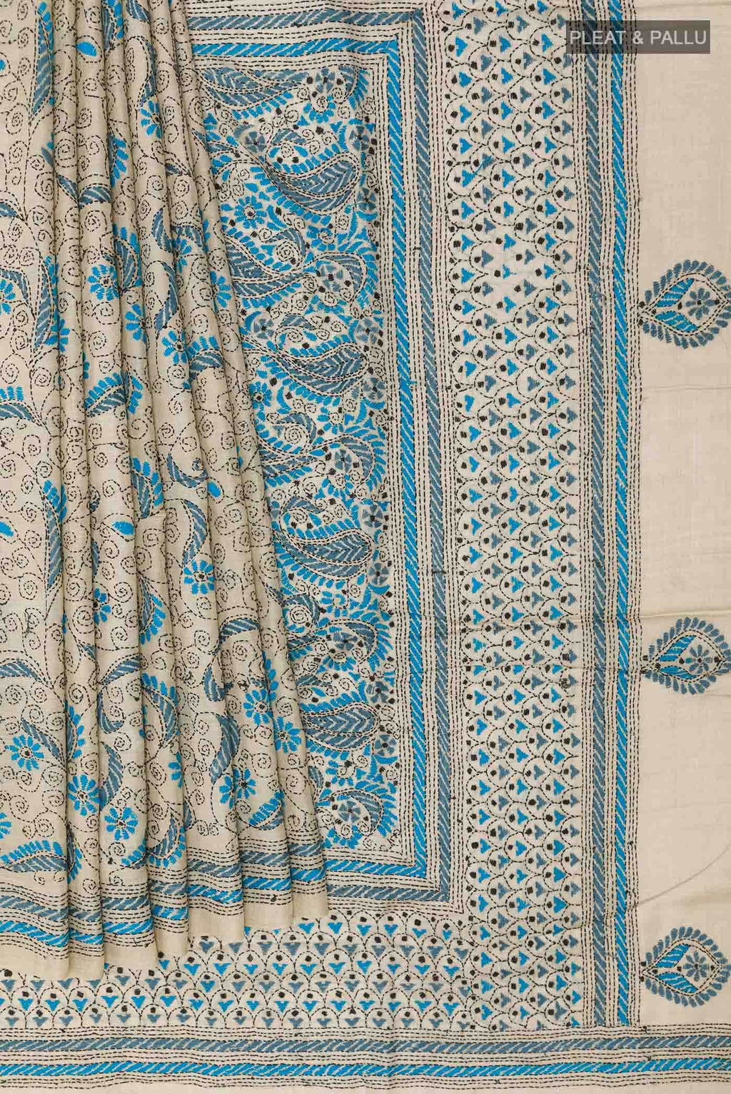Beige Tussar Saree
