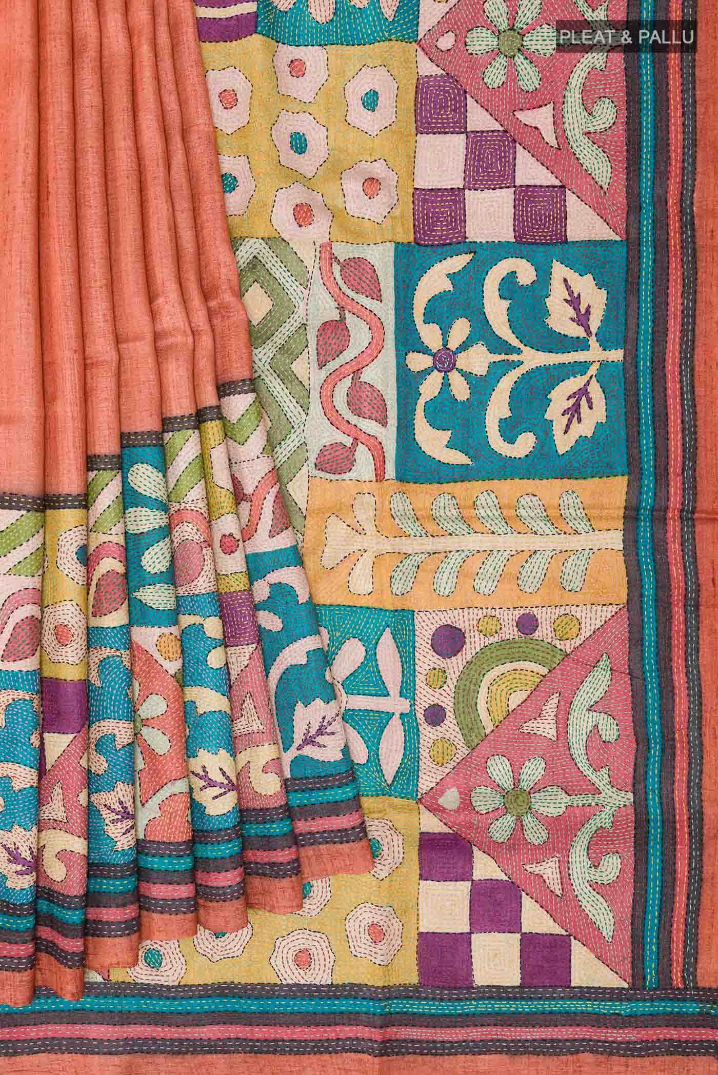 Imperial Red Tussar Saree