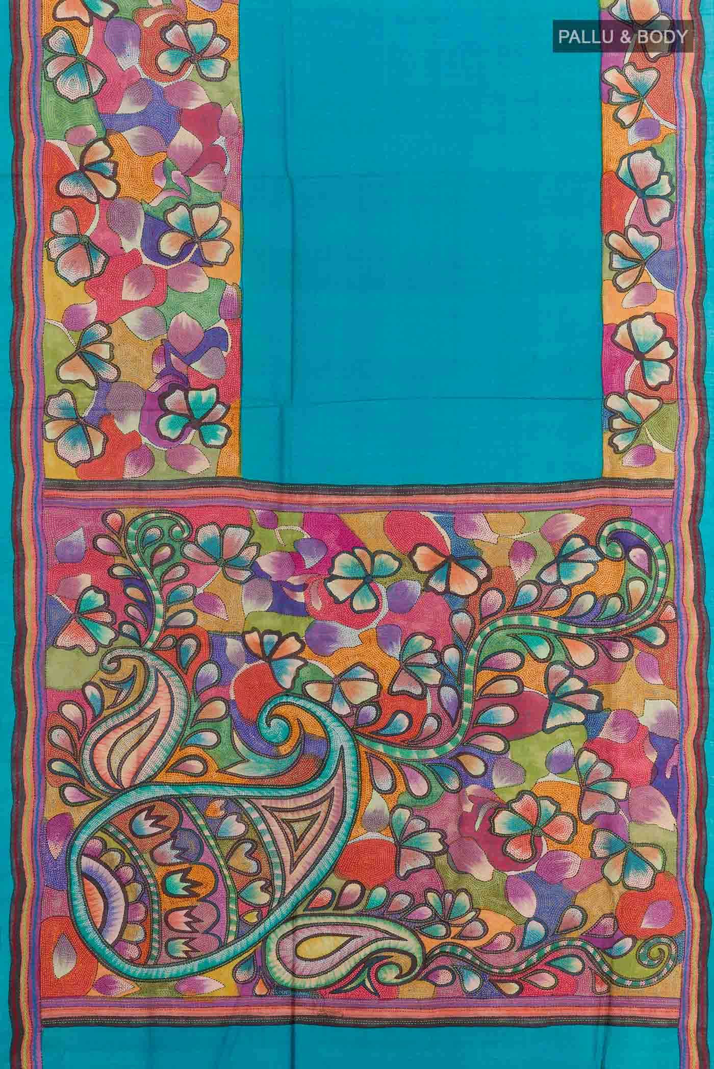 Blue Tussar Saree