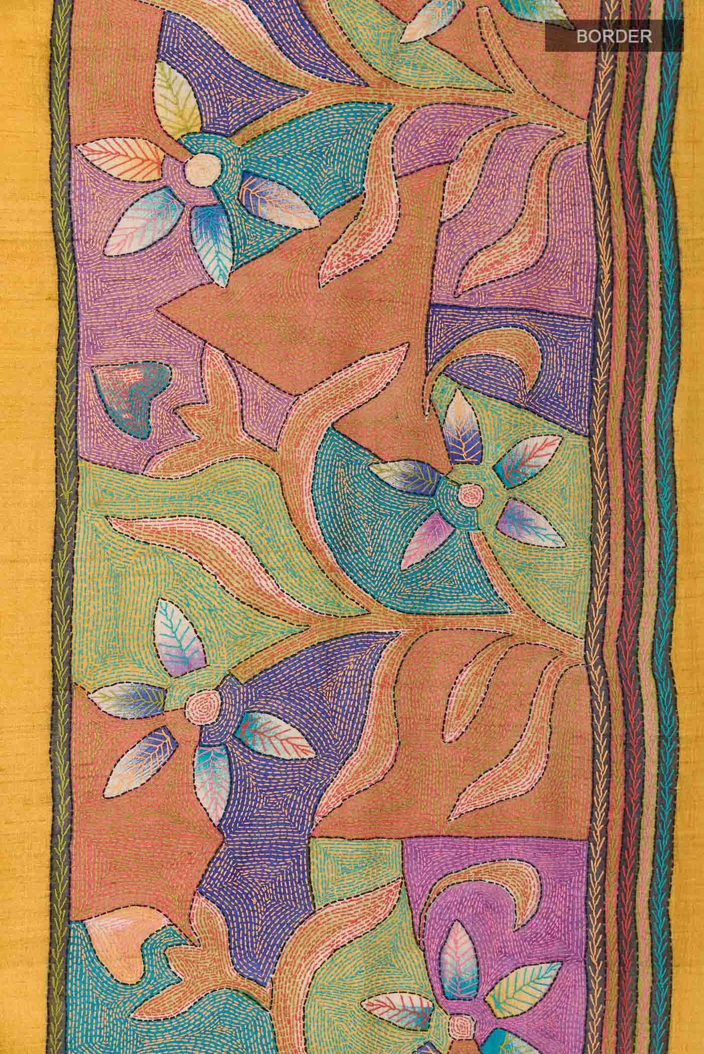 Mustard Tussar Saree