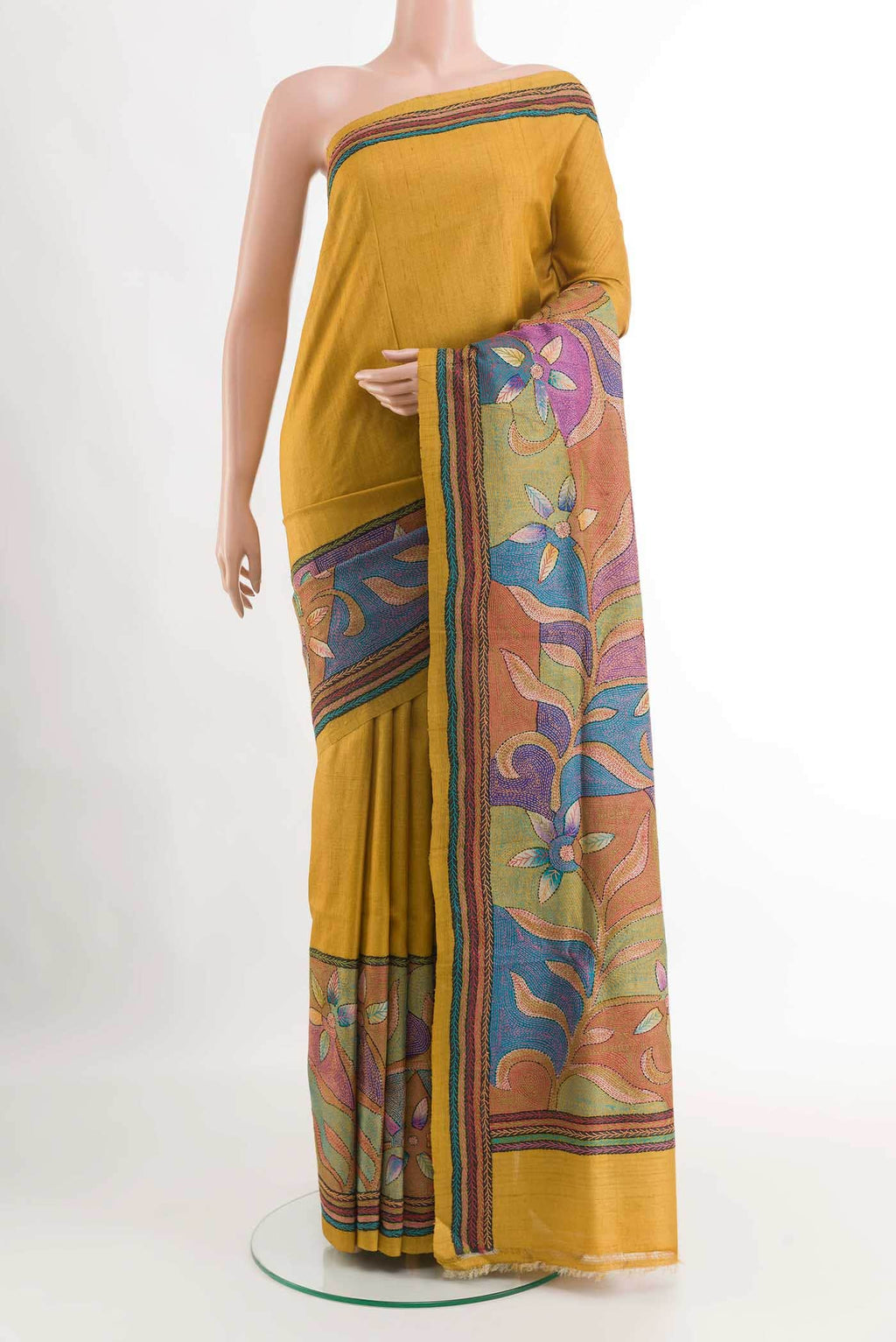 Mustard Tussar Saree