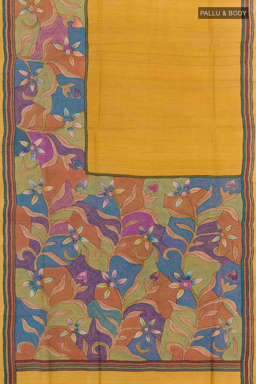 Mustard Tussar Saree