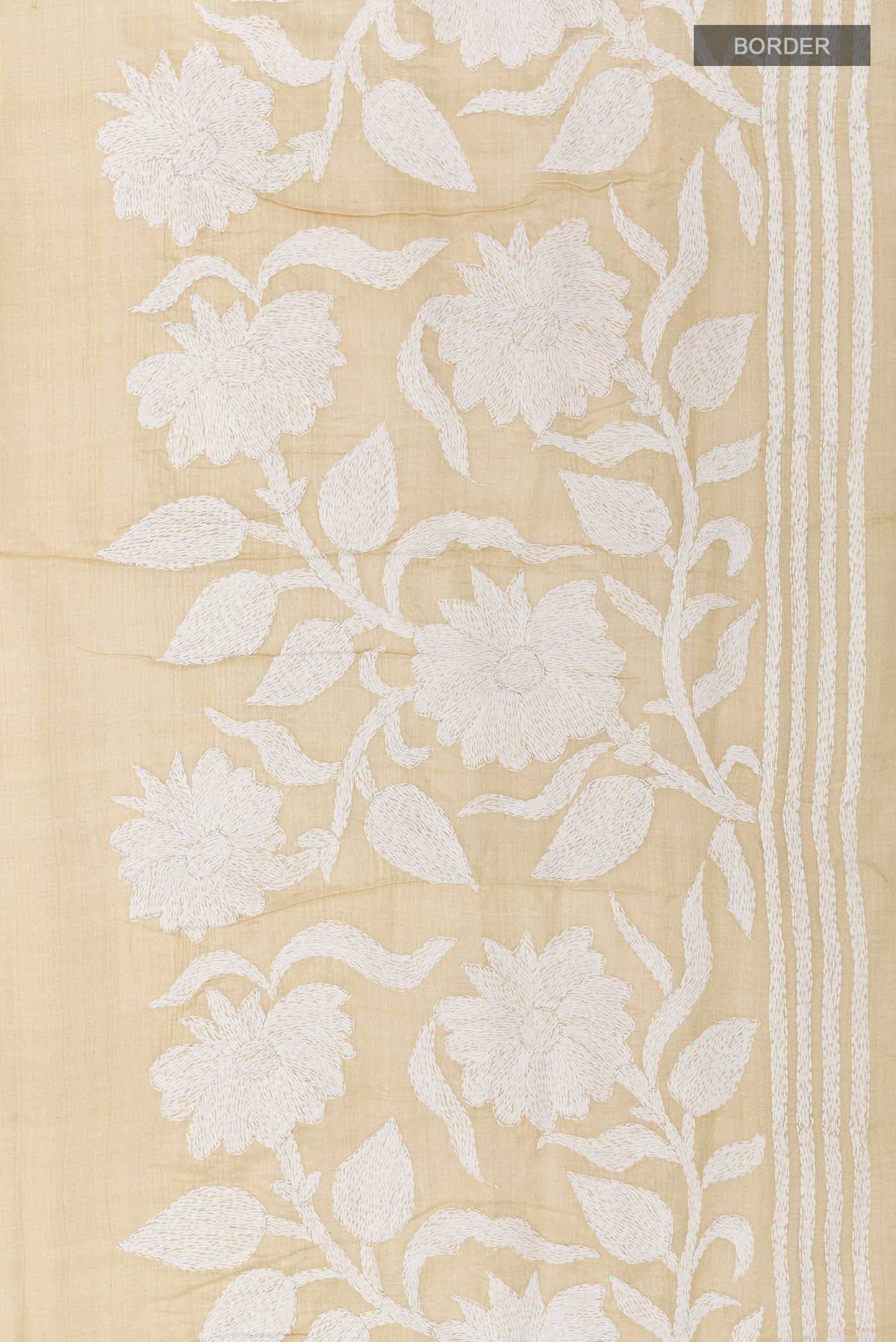 Beige Tussar Saree